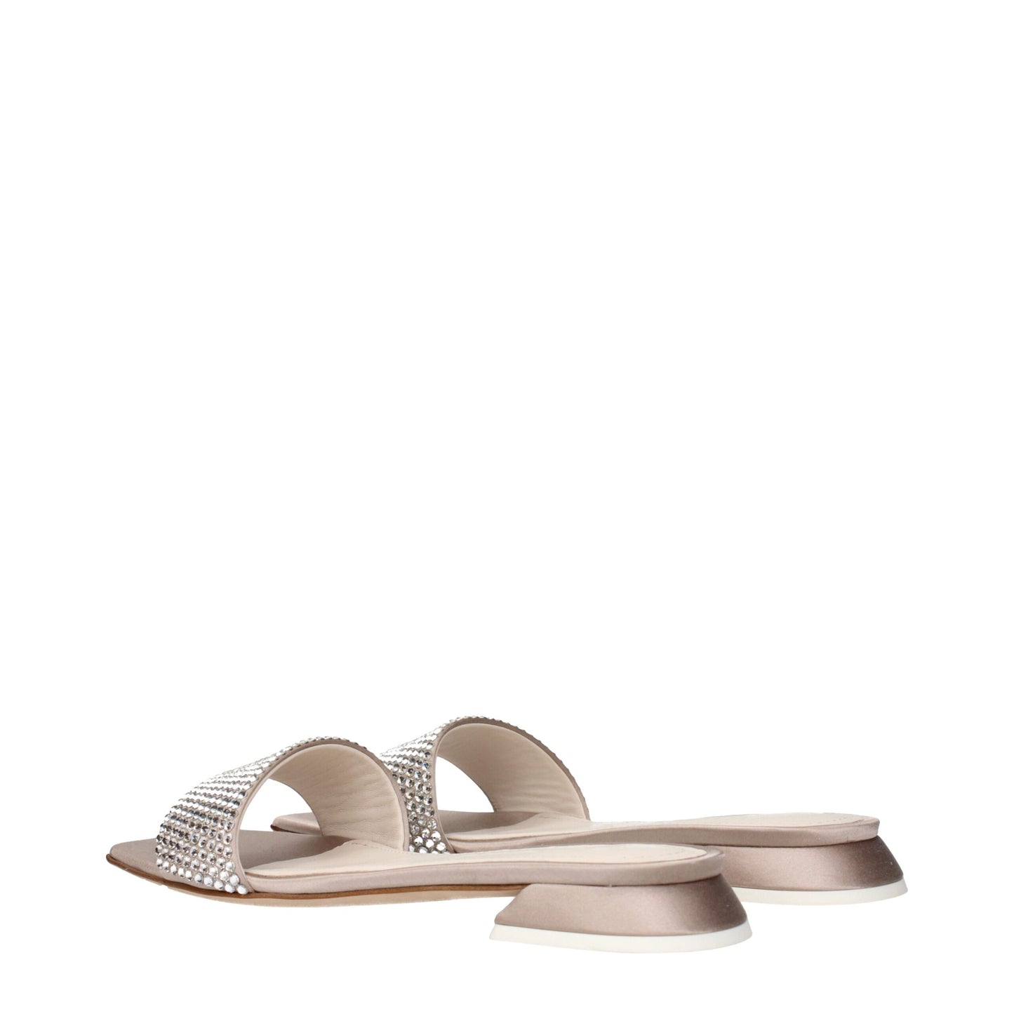 3Juin Beige Satin Slipper Sandalen