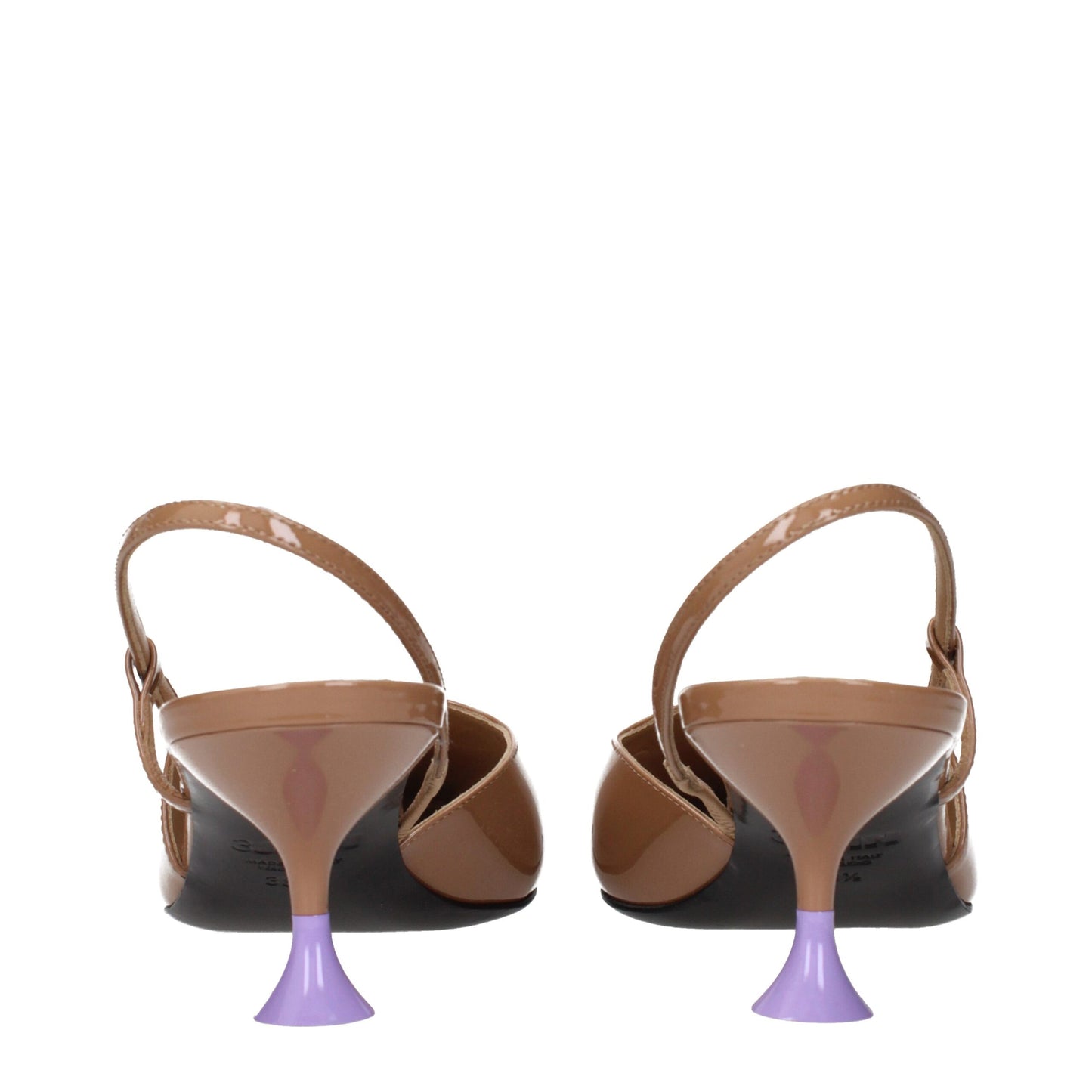 3Juin Braune Leder Pumps mit mittlerem Absatz