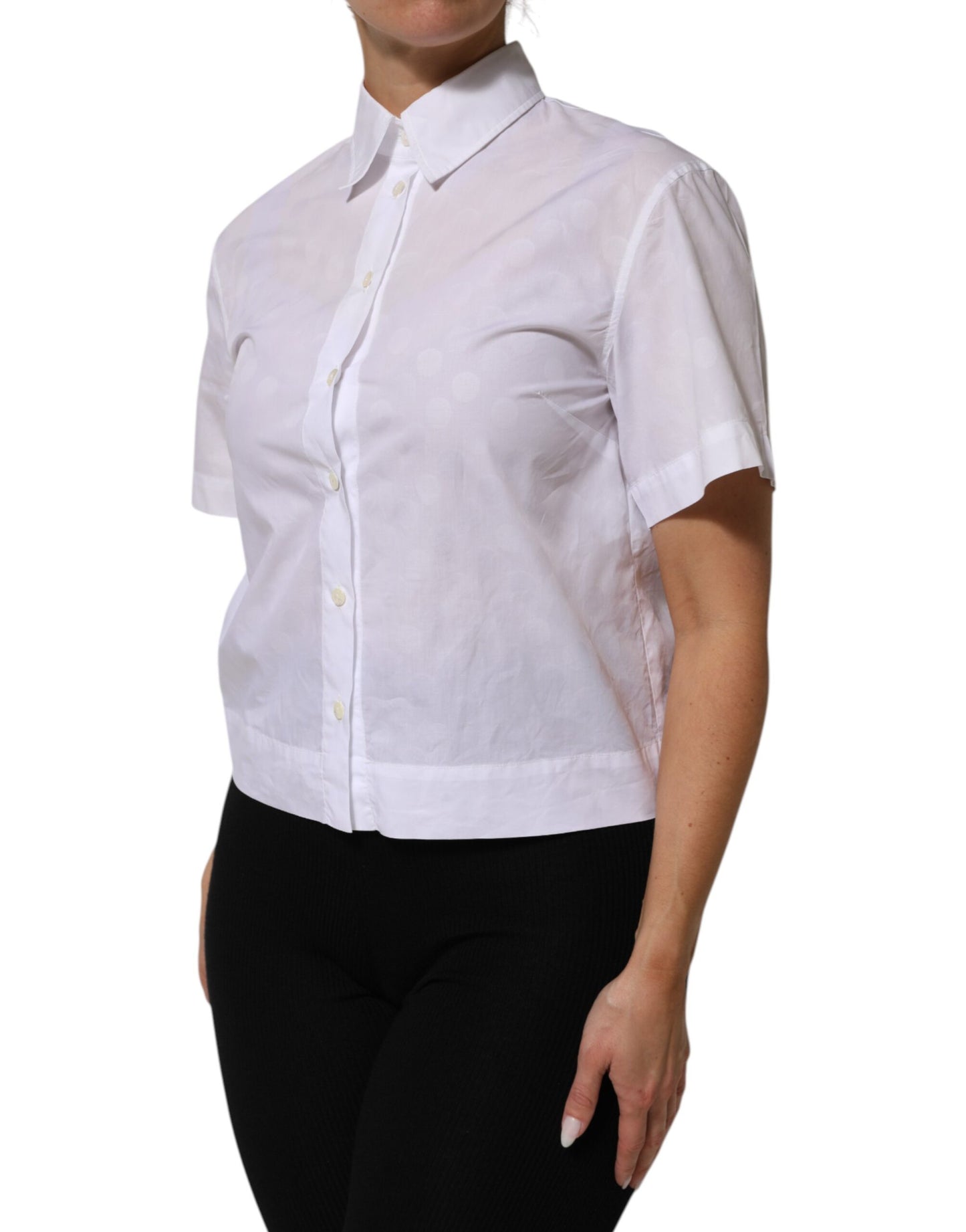 Dolce & Gabbana Weißes kurzärmeliges Poloshirt mit Kragen