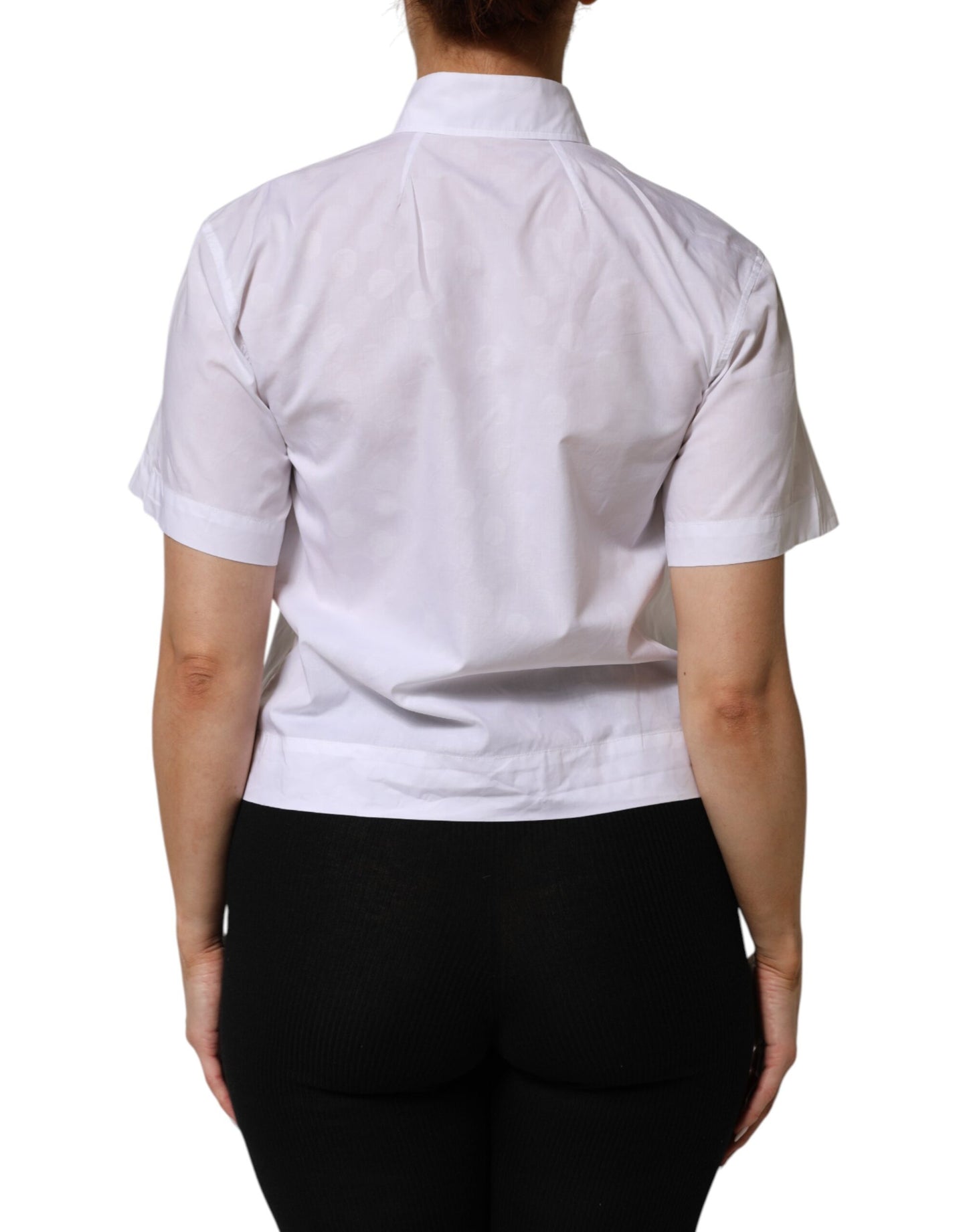 Dolce & Gabbana Weißes kurzärmeliges Poloshirt mit Kragen