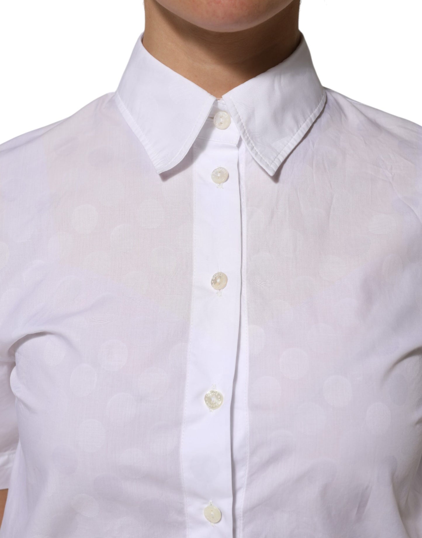 Dolce & Gabbana Weißes kurzärmeliges Poloshirt mit Kragen
