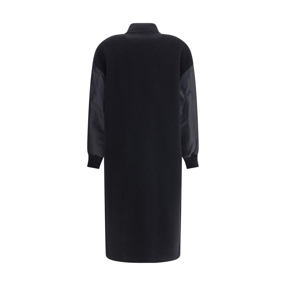 PINKO Langer Mantel aus Wollmischgewebe und technischem Satin
