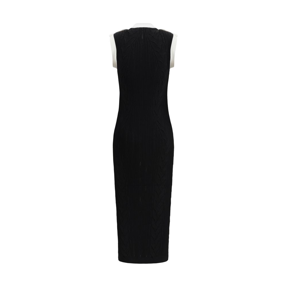 Balmain Ärmelloses langes Kleid aus Torsostrick