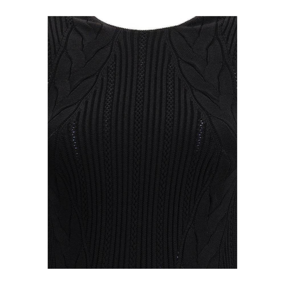 Balmain Ärmelloses langes Kleid aus Torsostrick