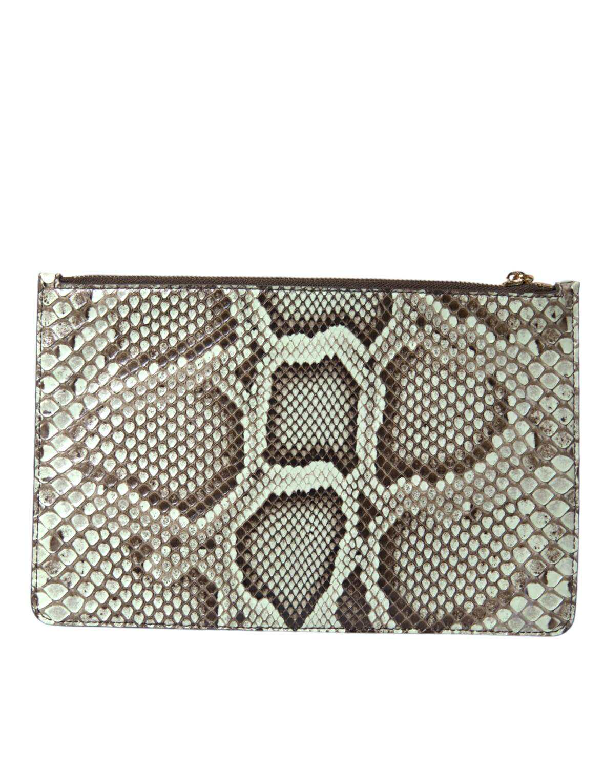 Dolce & Gabbana Verde Acqua Exotisches Leder Gold DG Logo Clutch Borse Tasche