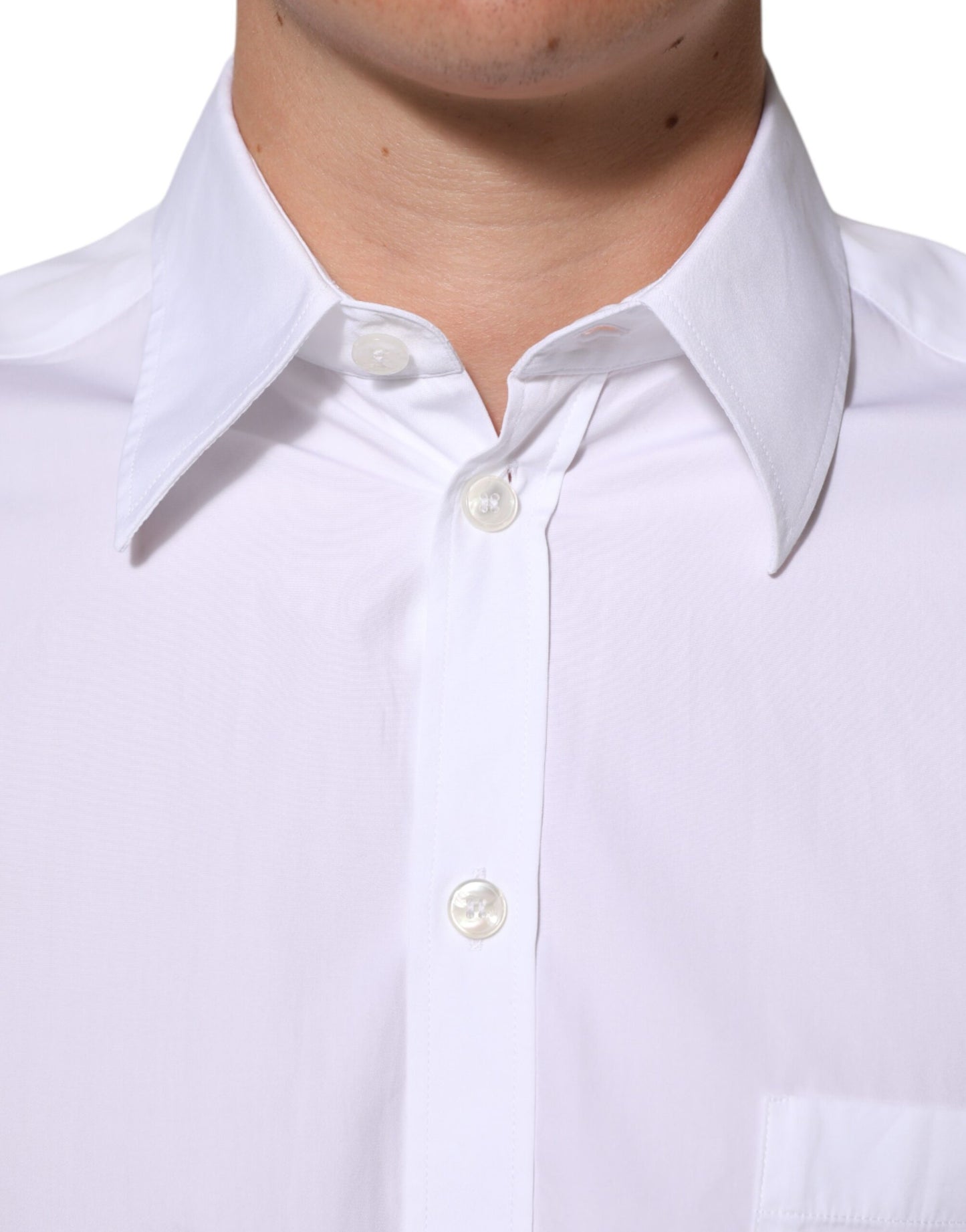 Dolce & Gabbana Weißes Logo-Plaque Hemd mit Kragen für formelle Anlässe
