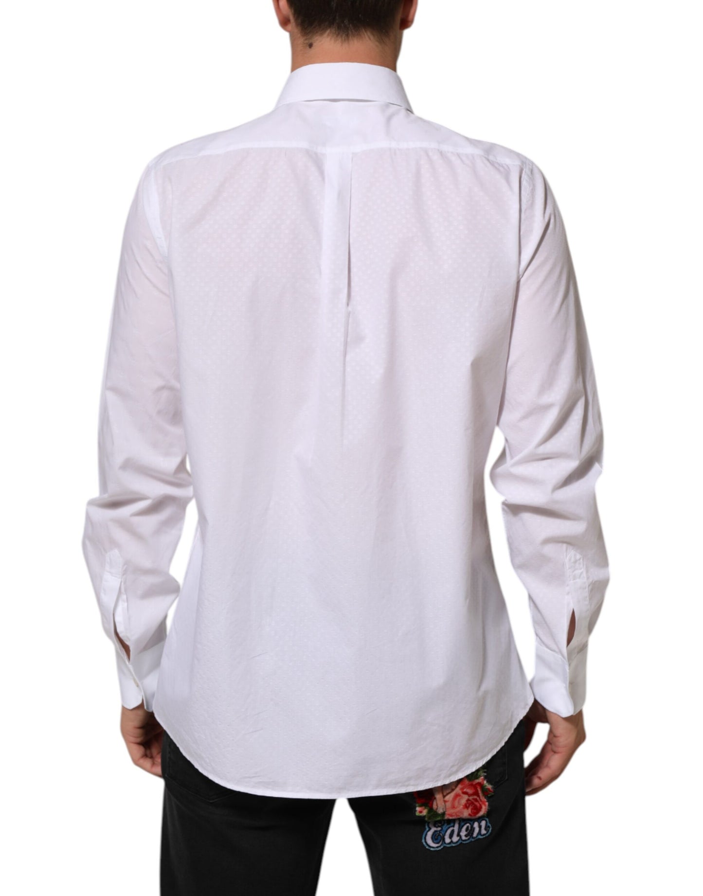 Dolce & Gabbana Weißes Baumwollhemd MARTINI Bib Formal Dress Shirt