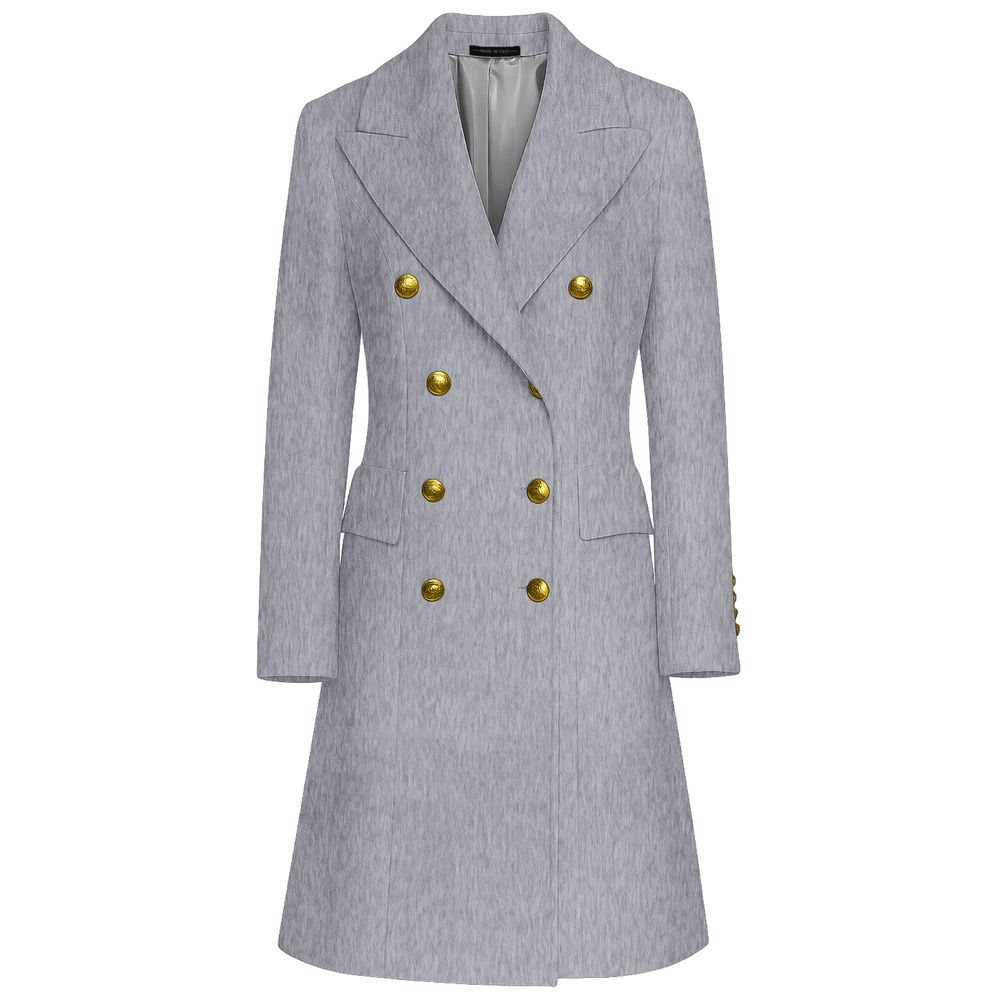 Made in Italy Grauer Wollmantel für Frauen
