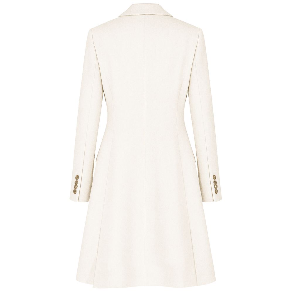 Made in Italy Weißer Wollmantel für Frauen
