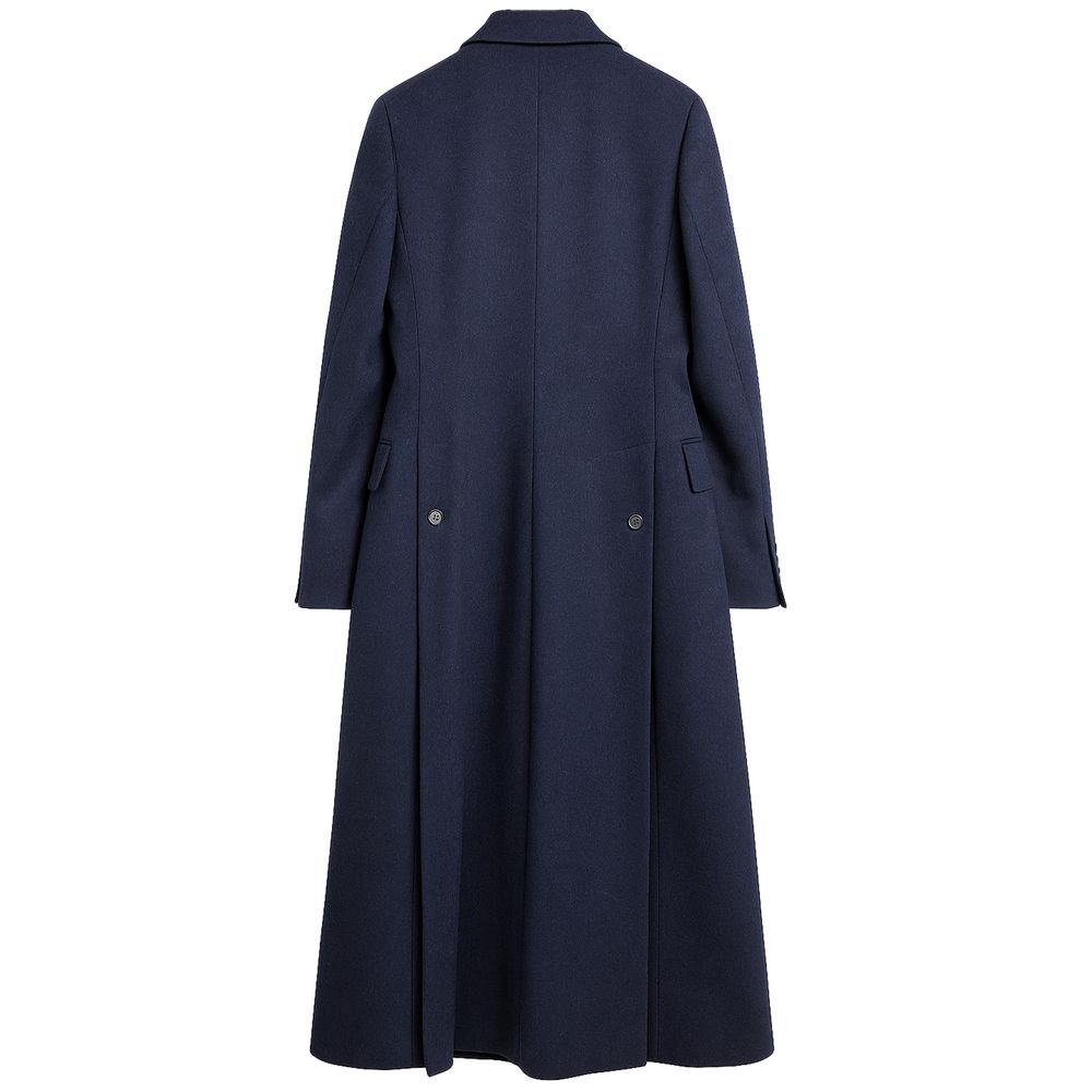 Made in Italy Blauer Wollmantel für Frauen