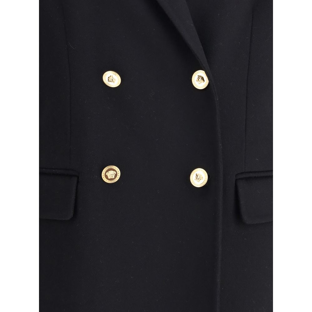 Versace Zweireihiger Mantel aus Wolle und Cachemire