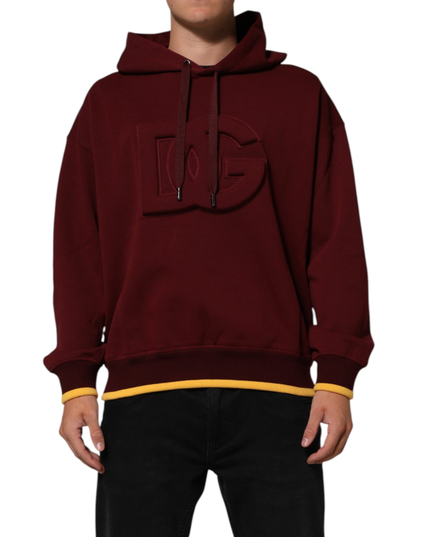 Dolce & Gabbana Braunes Sweatshirt mit geprägtem Logo und Kapuze Pullover