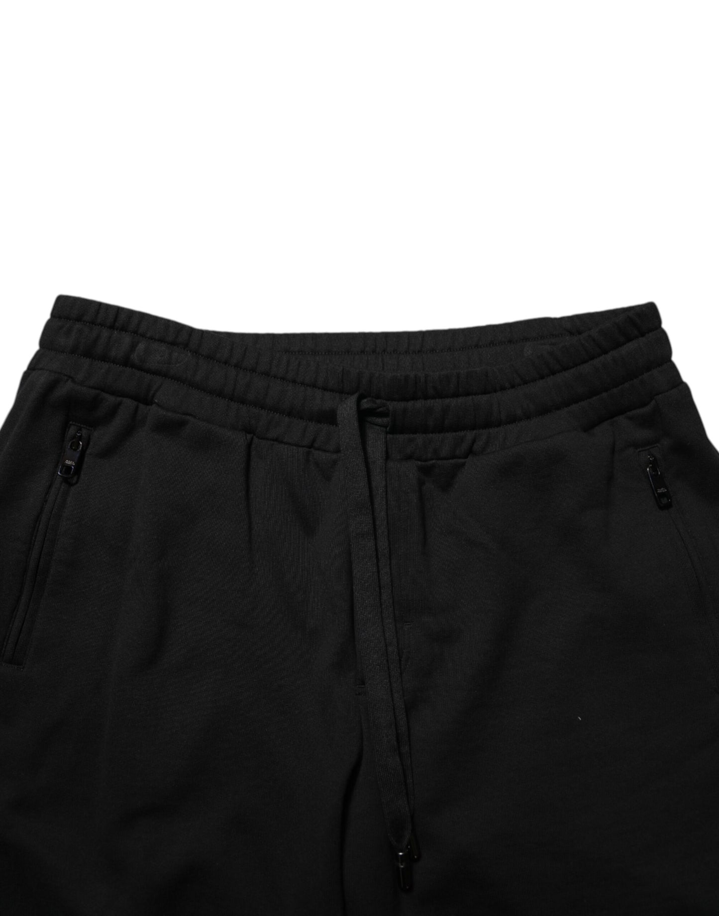 Dolce & Gabbana Schwarze Bermudashorts aus Baumwolle mit mittlerer Taille