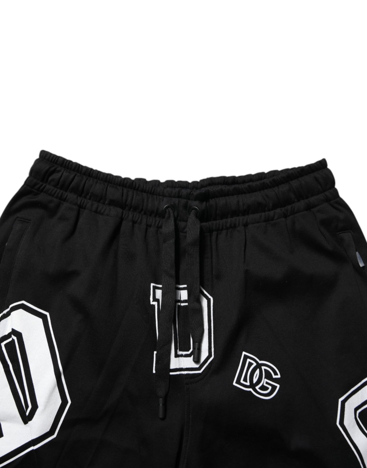 Dolce & Gabbana Schwarzer Logodruck Baumwolle Casual Bermuda Short