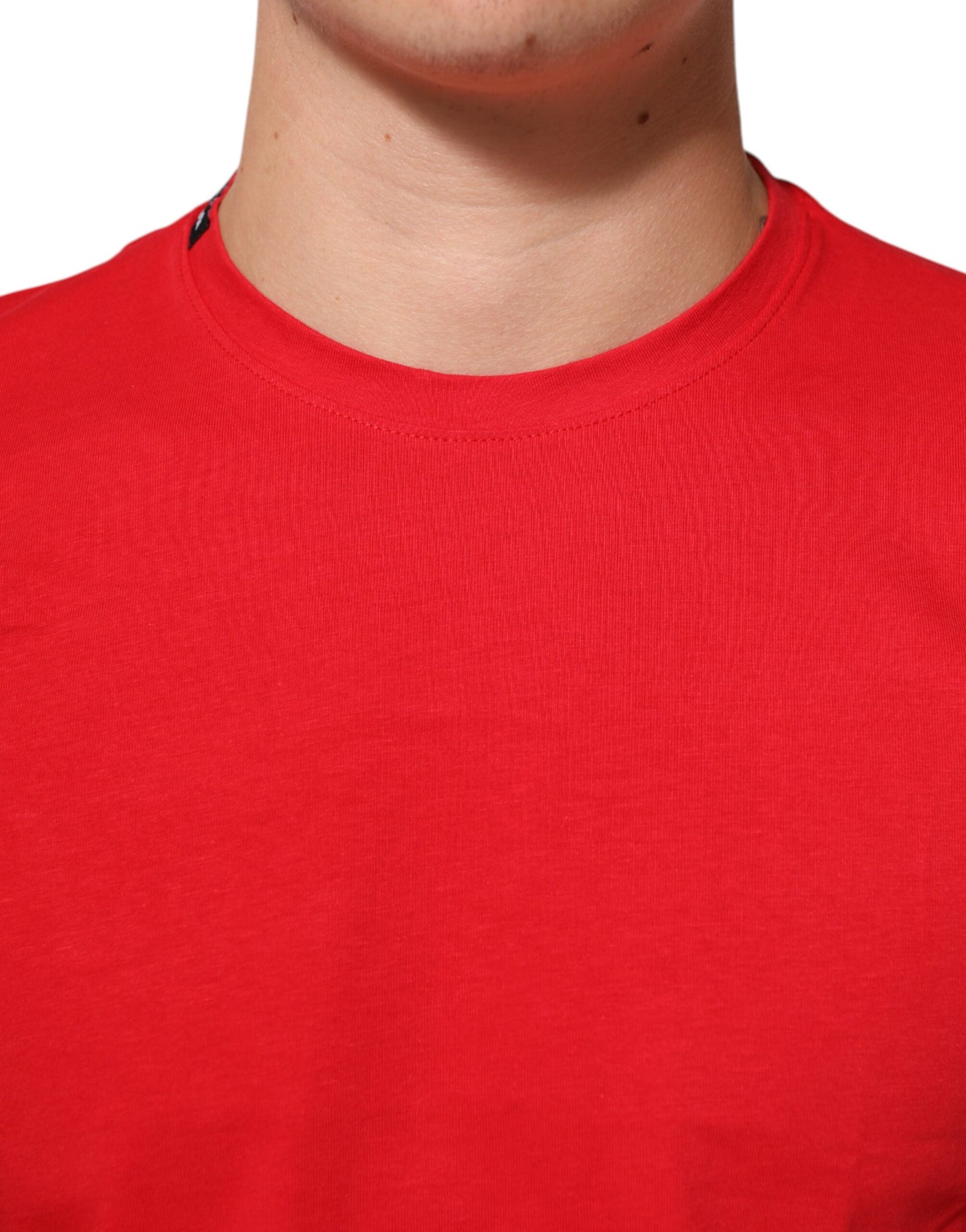 Dolce & Gabbana Rotes Goodluck 2023 Baumwoll-T-Shirt mit Rundhalsausschnitt