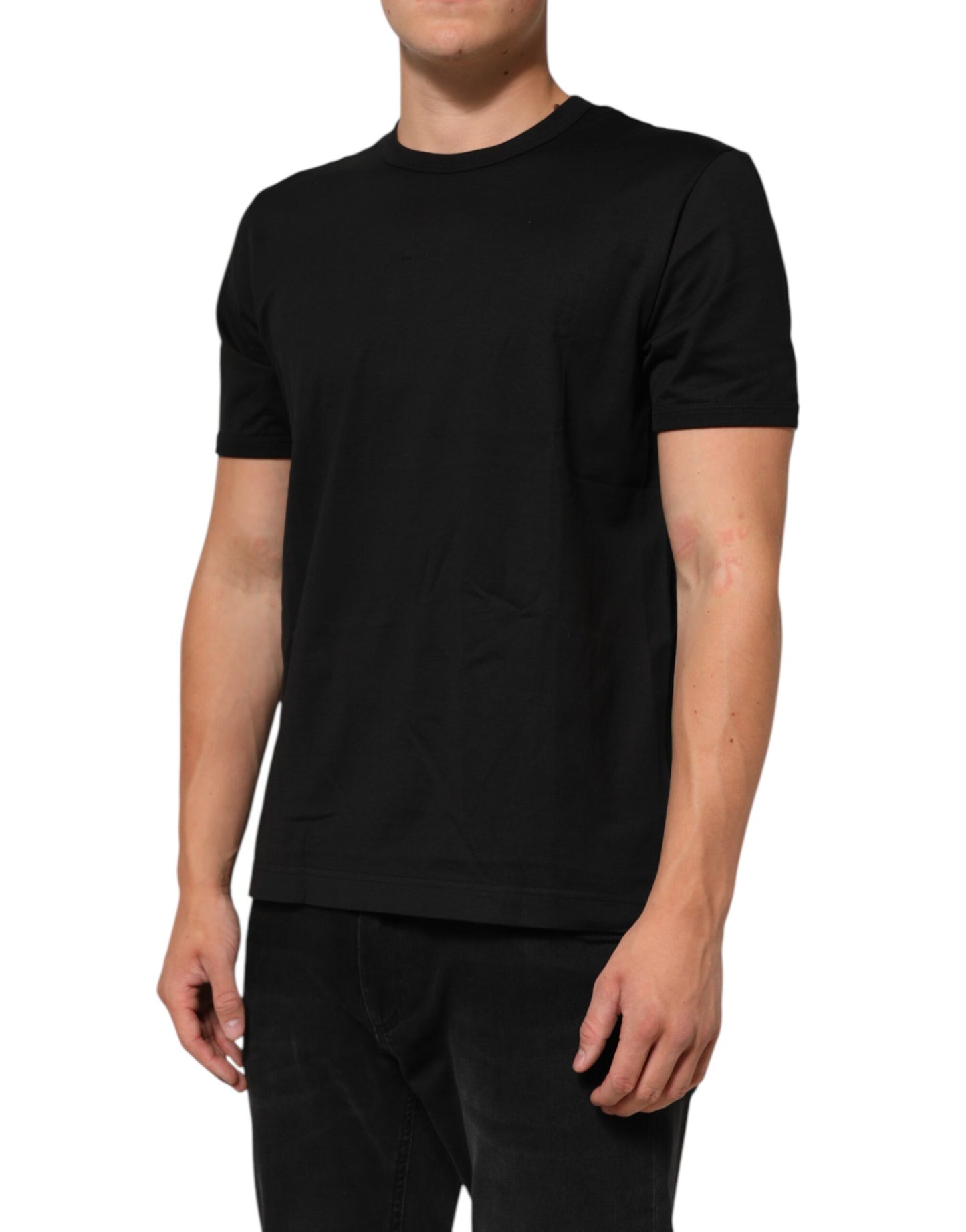 Dolce & Gabbana Schwarzes Goodluck 2021 Baumwoll-T-Shirt mit Rundhalsausschnitt