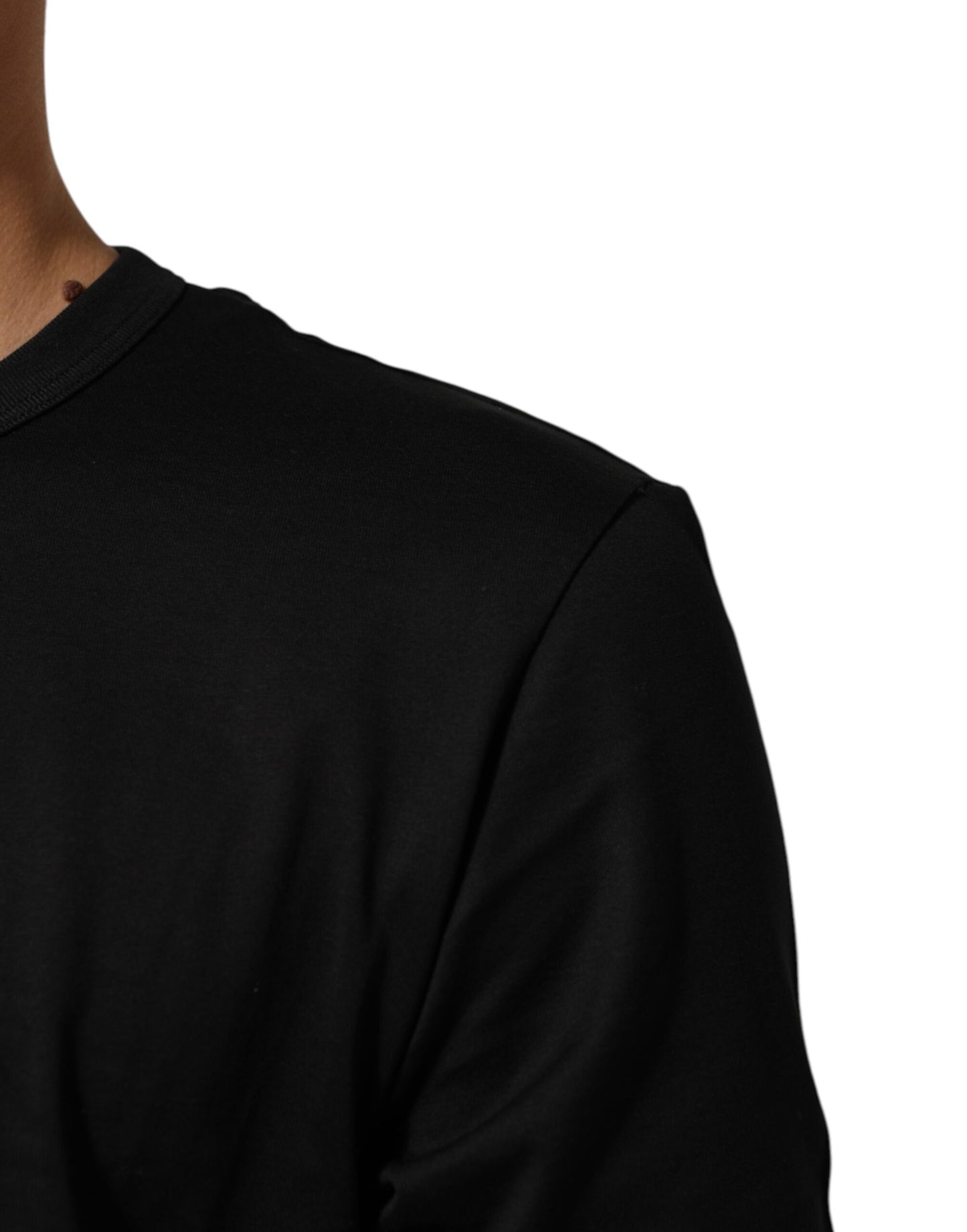 Dolce & Gabbana Schwarzes Goodluck 2021 Baumwoll-T-Shirt mit Rundhalsausschnitt