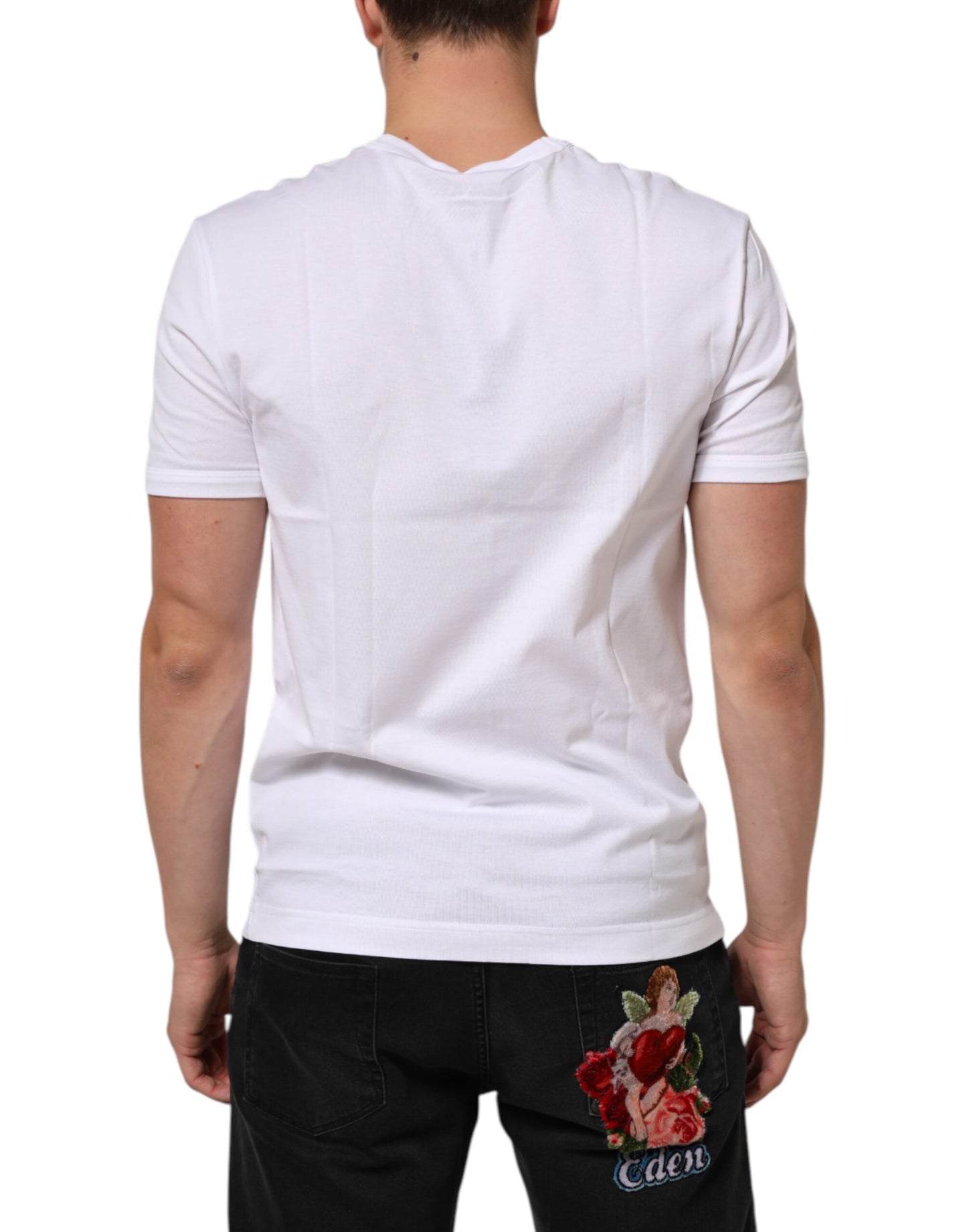 Dolce & Gabbana Weiß Baumwolle Rundhalsausschnitt kurze Ärmel