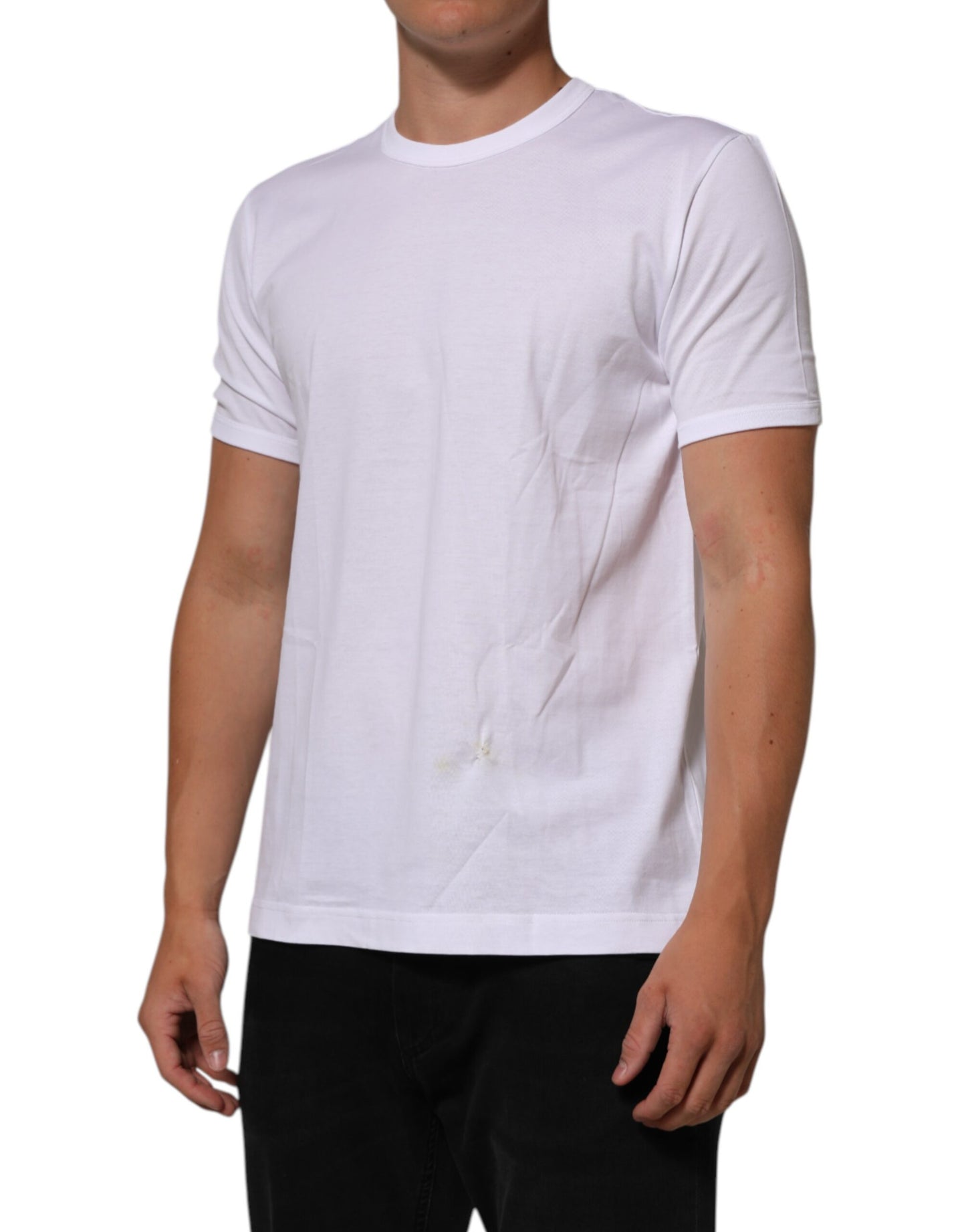 Dolce & Gabbana Weißes Goodluck 2021 Baumwoll-T-Shirt mit Rundhalsausschnitt