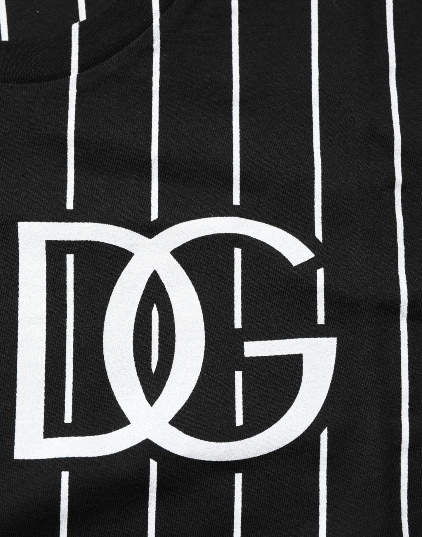 Dolce & Gabbana Schwarzes Baumwoll-T-Shirt mit Rundhalsausschnitt und Polka-Dots