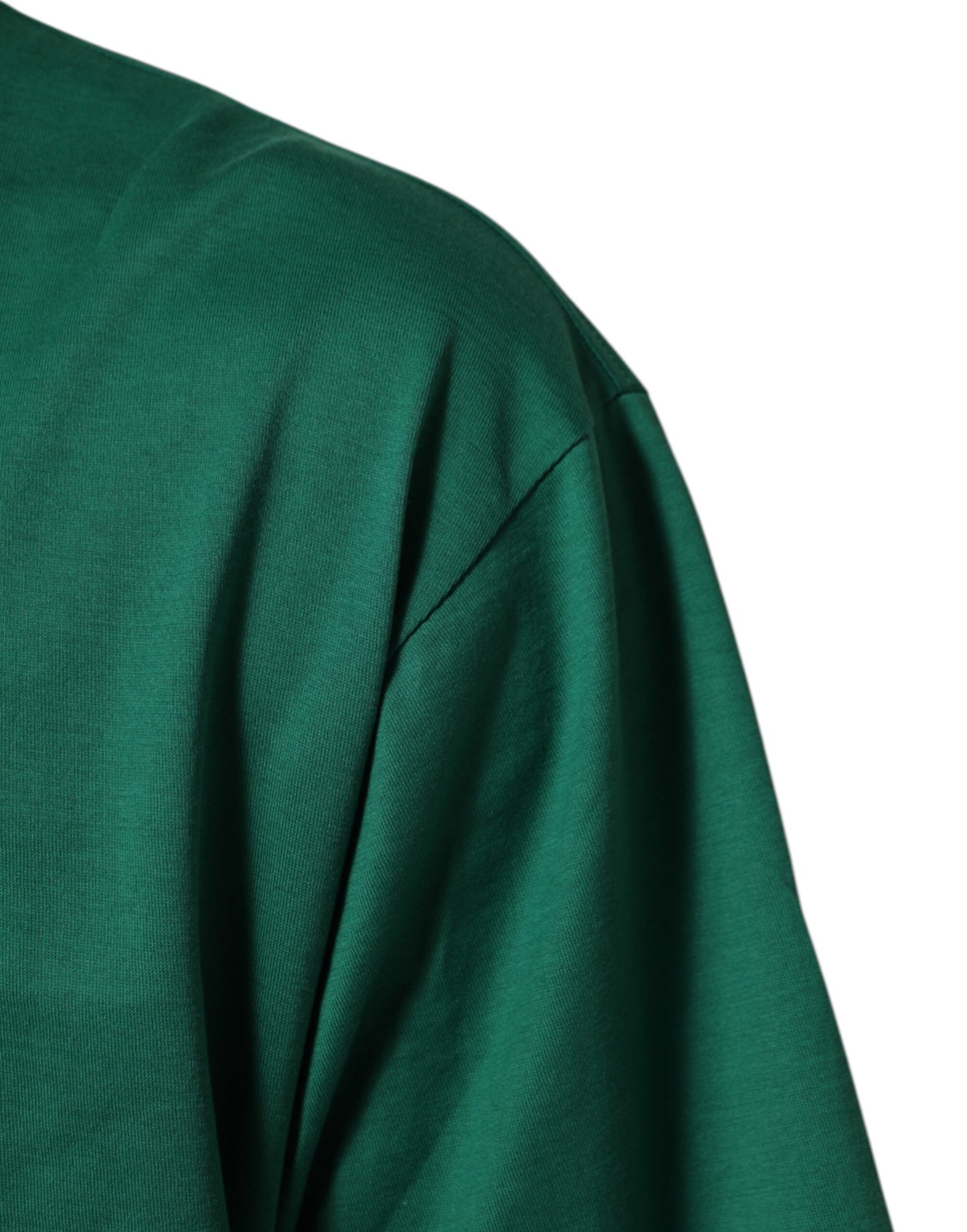 Dolce & Gabbana Grünes T-Shirt mit Rundhalsausschnitt und Logodruck aus Baumwolle