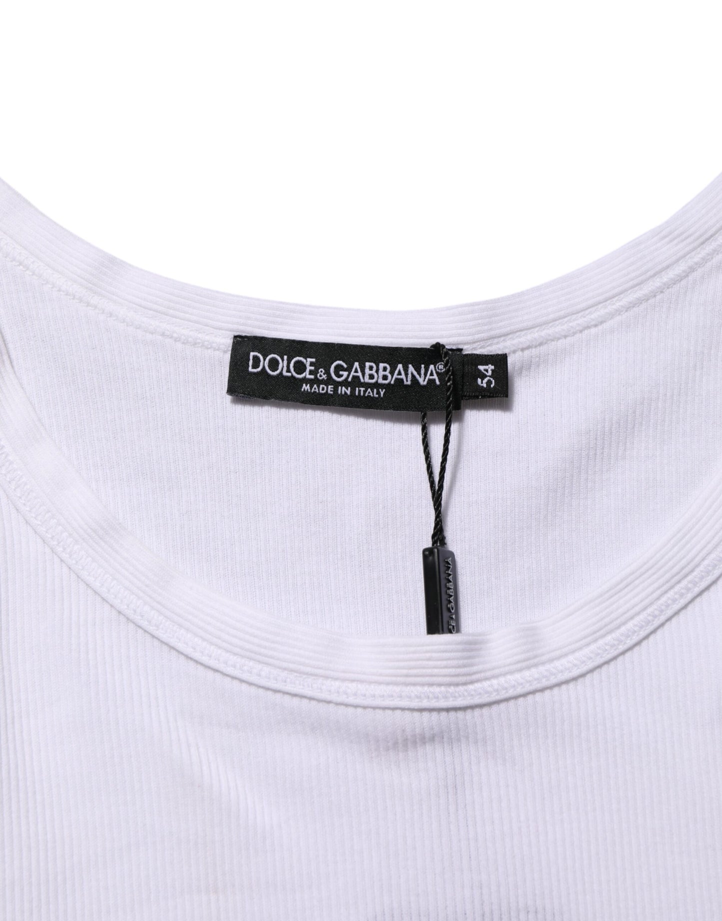 Dolce & Gabbana Weißes ärmelloses Rundhals-Tank-Top T-Shirt