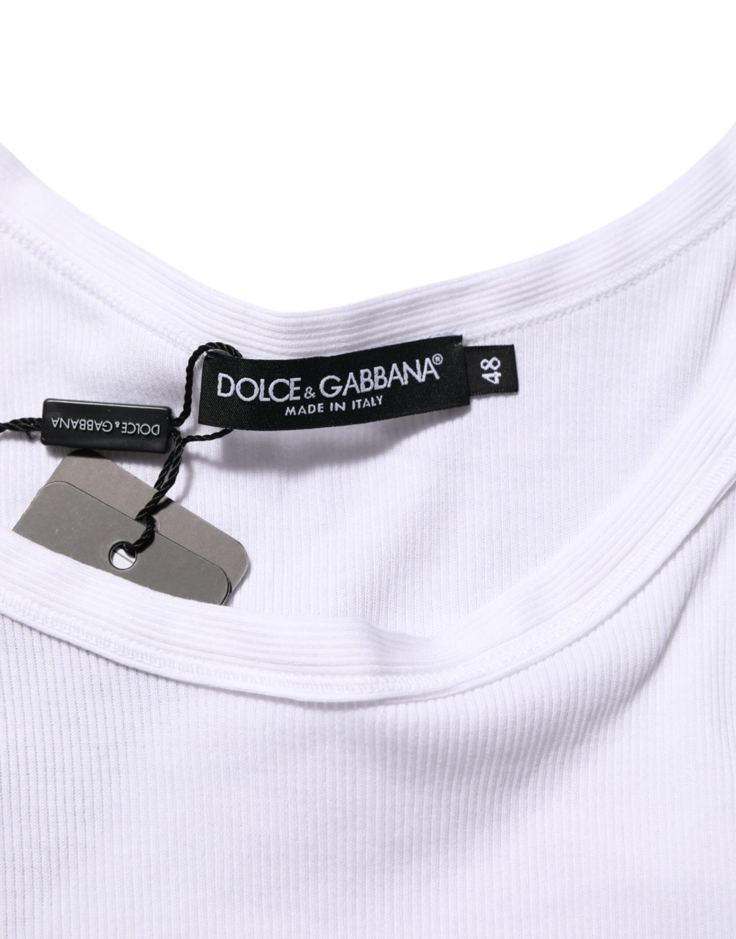 Dolce & Gabbana Weißes ärmelloses Rundhals-Tank-Top T-Shirt