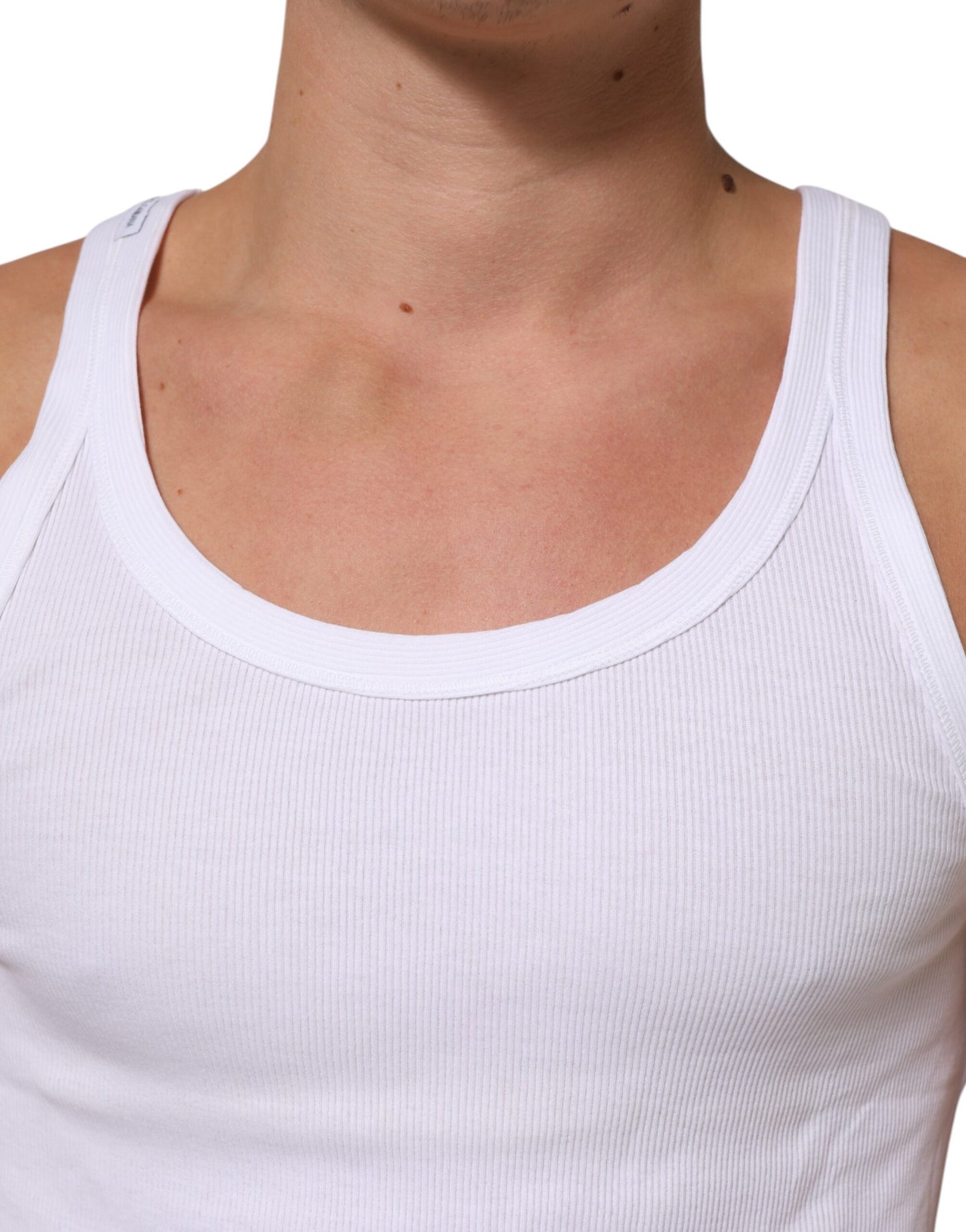 Dolce & Gabbana Weißes ärmelloses Rundhals-Tank-Top T-Shirt