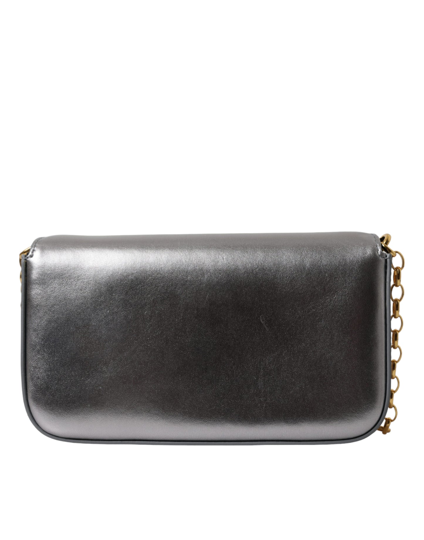 Dolce & Gabbana Metallic Silber Nappa Mini DG Mädchen Umhängetasche Borse