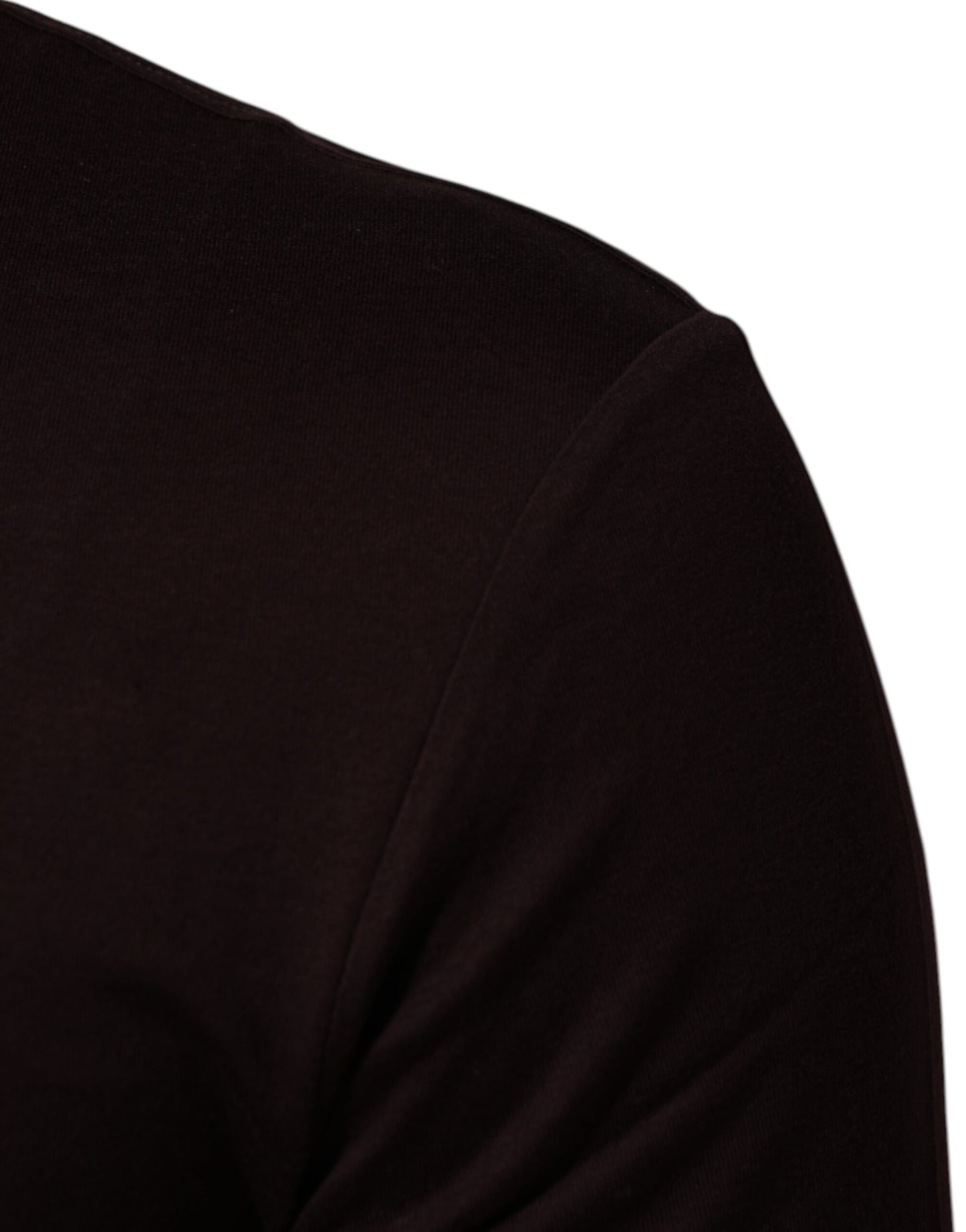 Dolce & Gabbana Braunes Logo-Plakette Baumwolle T-Shirt mit Rundhalsausschnitt