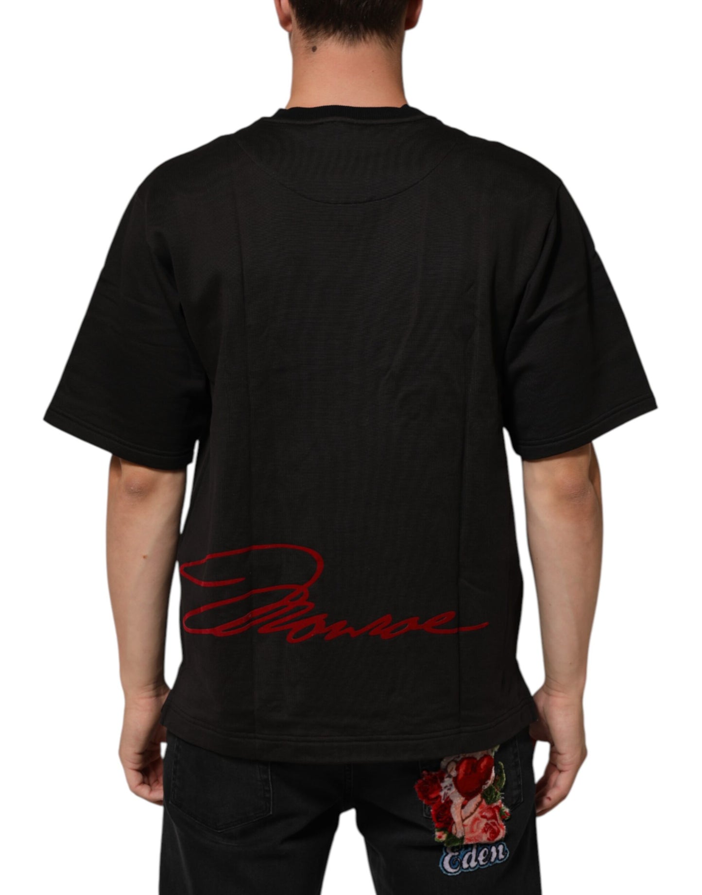 Dolce & Gabbana Schwarzes Marilyn Monroe Baumwoll-T-Shirt mit Rundhalsausschnitt
