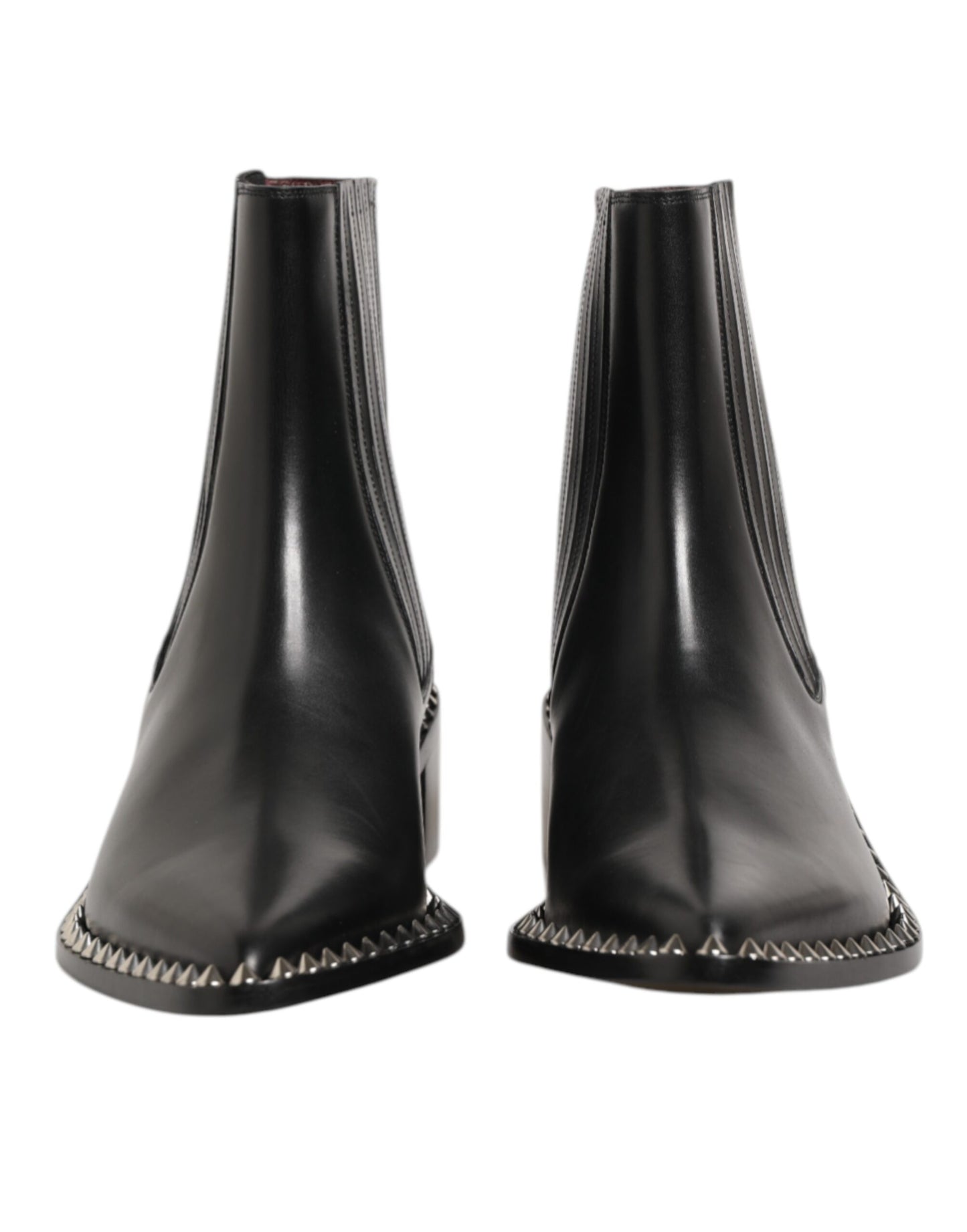 Dolce & Gabbana Schwarzes Leder Nieten Männer kurze Stiefel Schuhe