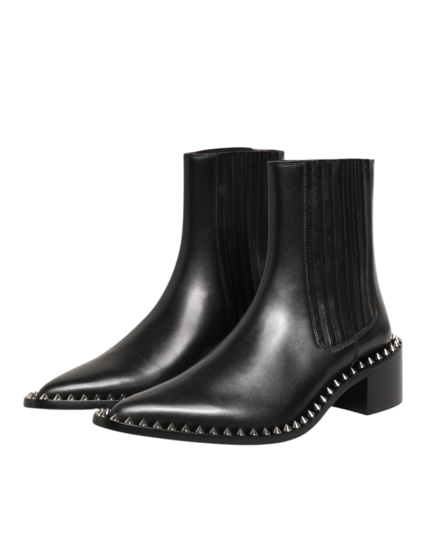 Dolce & Gabbana Schwarzes Leder Nieten Männer kurze Stiefel Schuhe