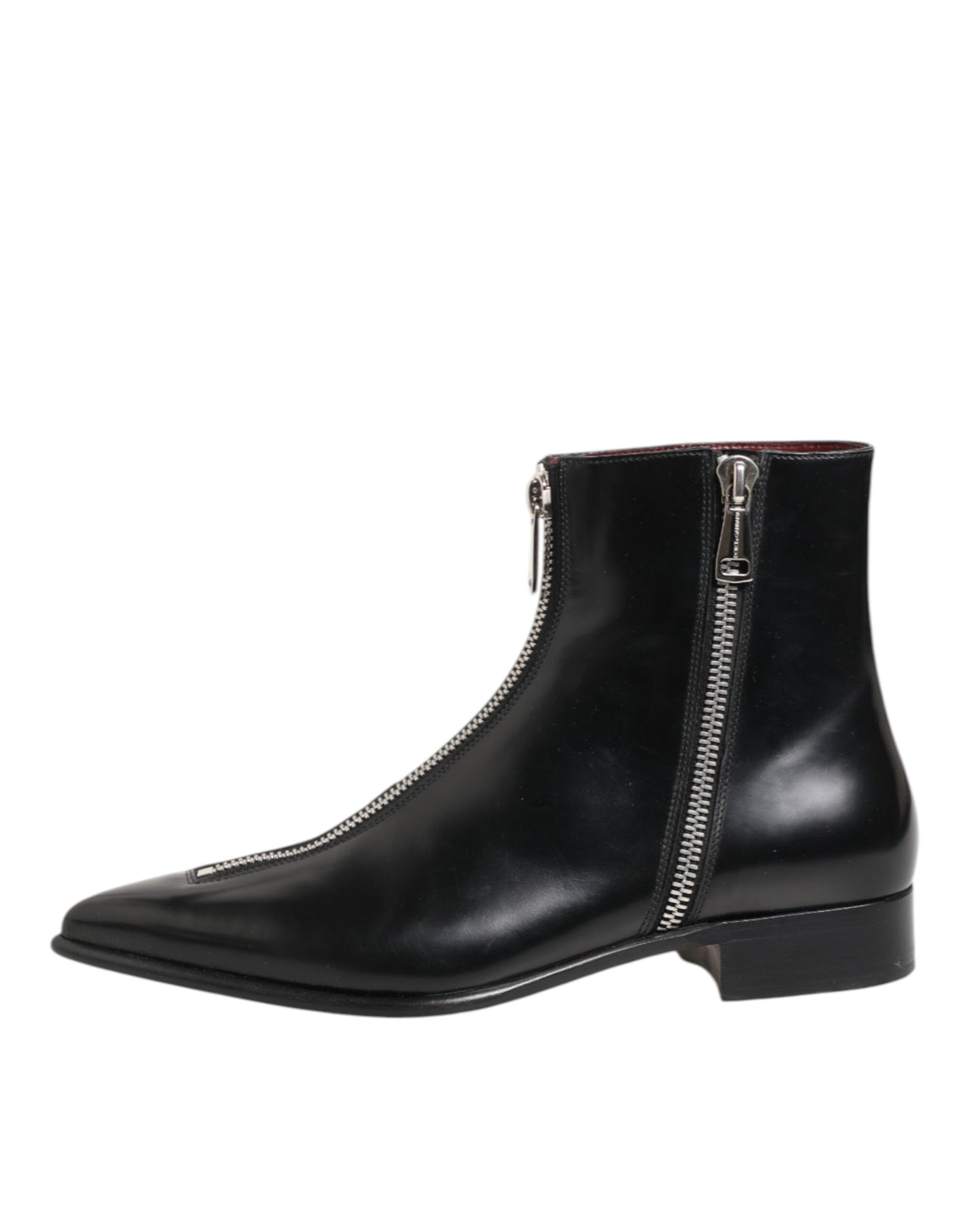 Dolce & Gabbana Schwarzes Kalbsleder Herren SHORT Stiefel Schuhe