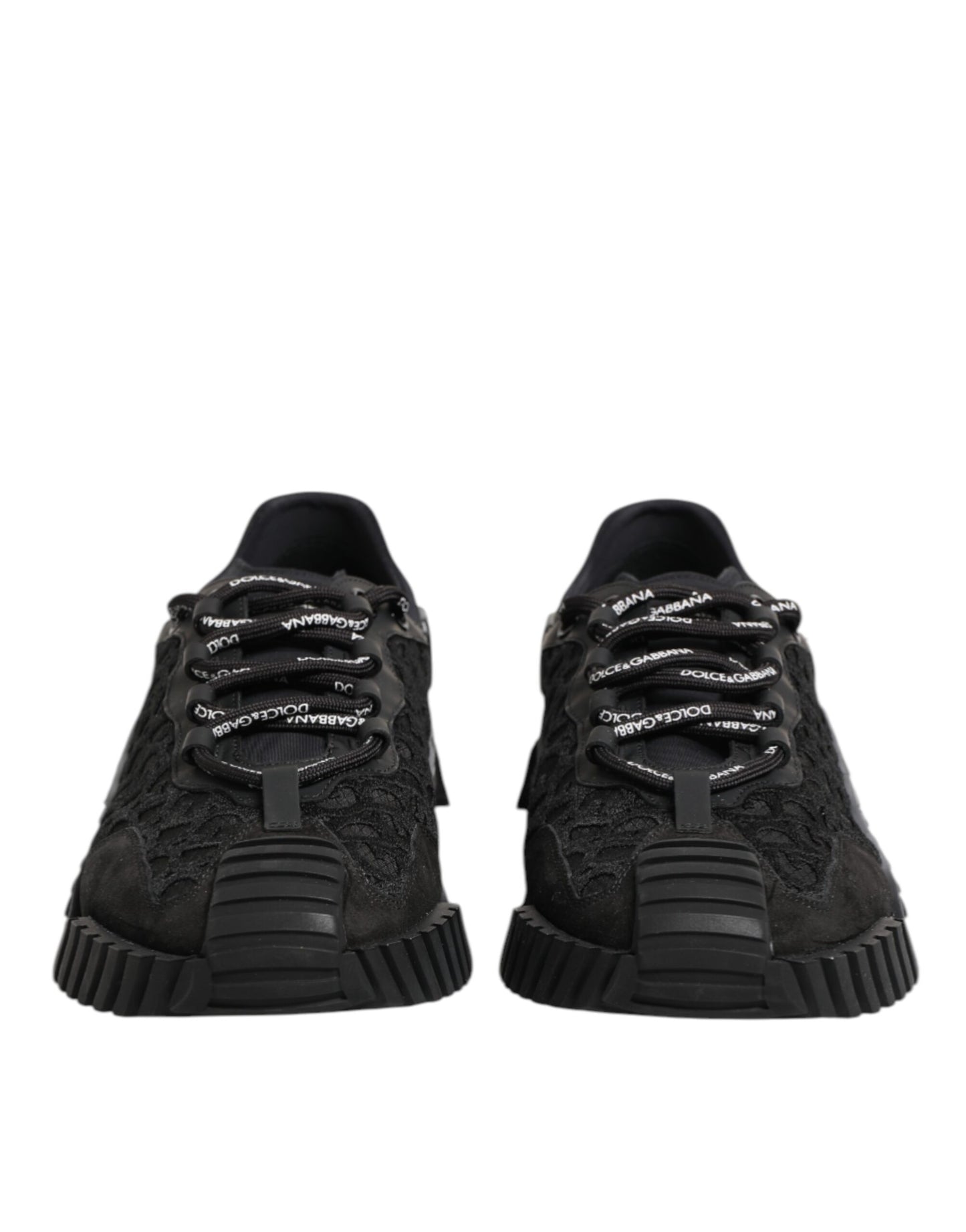 Dolce & Gabbana Schwarz Logo Lace Low Top NS1 Sneaker Schuhe