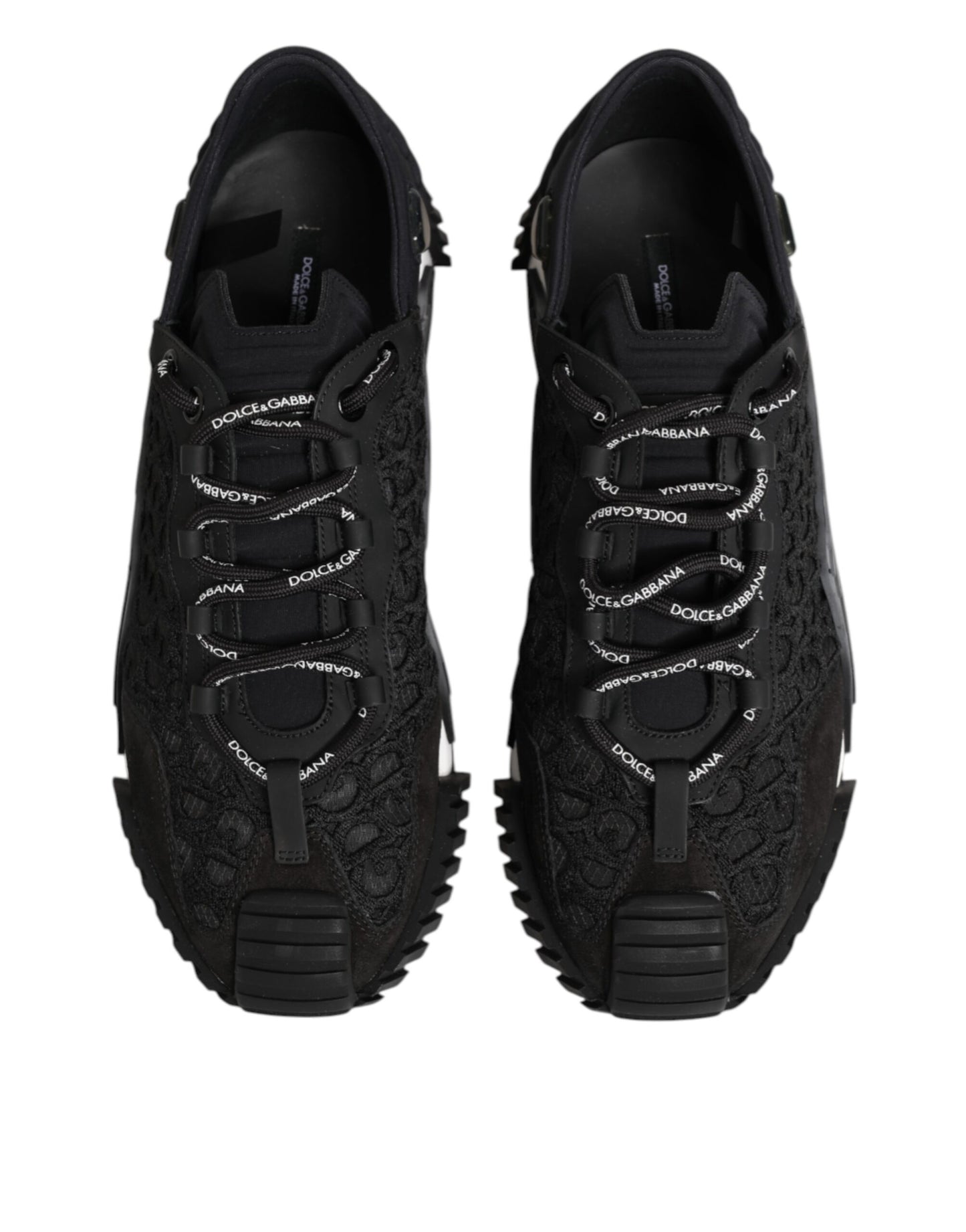 Dolce & Gabbana Schwarz Logo Lace Low Top NS1 Sneaker Schuhe