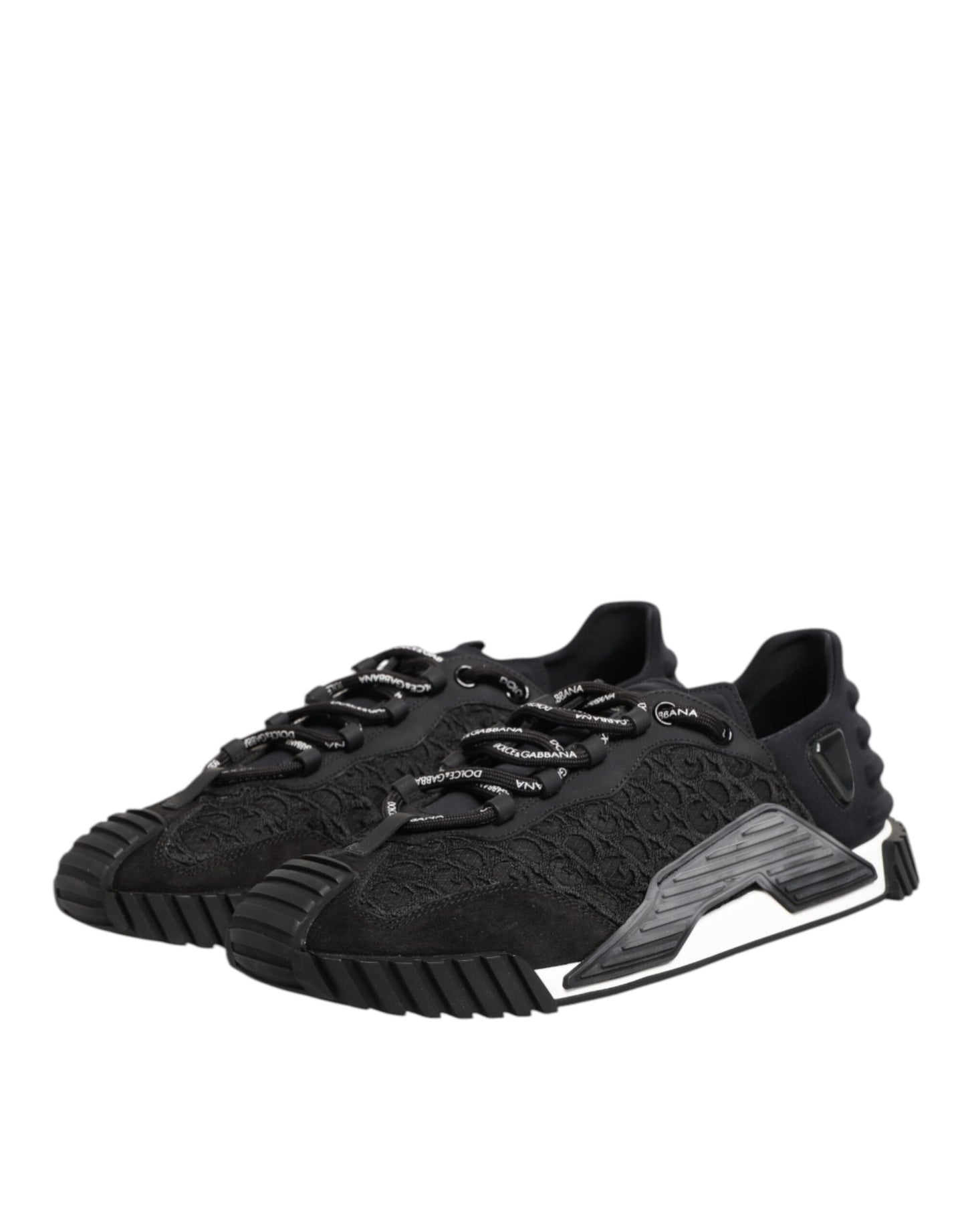 Dolce & Gabbana Schwarz Logo Lace Low Top NS1 Sneaker Schuhe