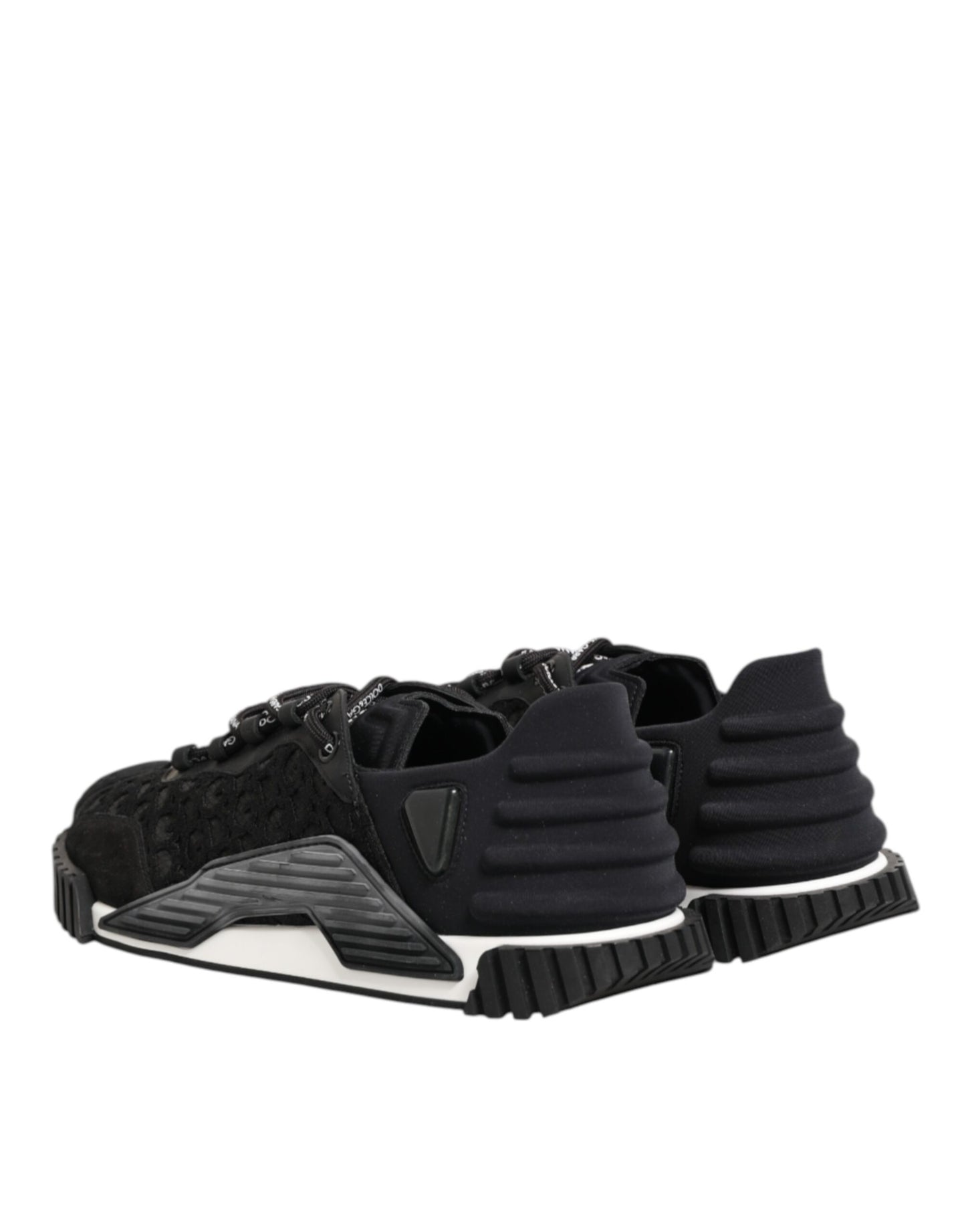 Dolce & Gabbana Schwarz Logo Lace Low Top NS1 Sneaker Schuhe