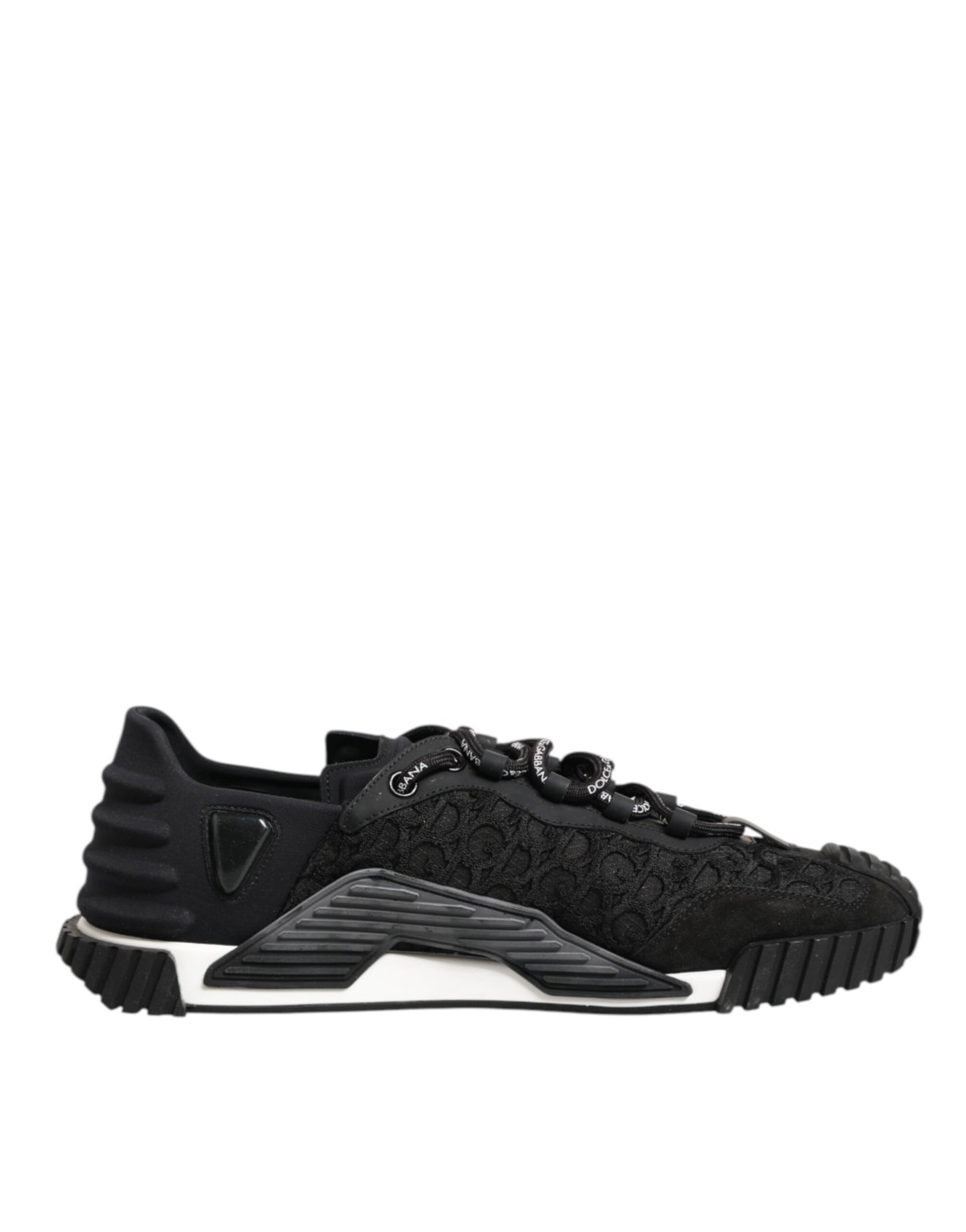 Dolce & Gabbana Schwarz Logo Lace Low Top NS1 Sneaker Schuhe