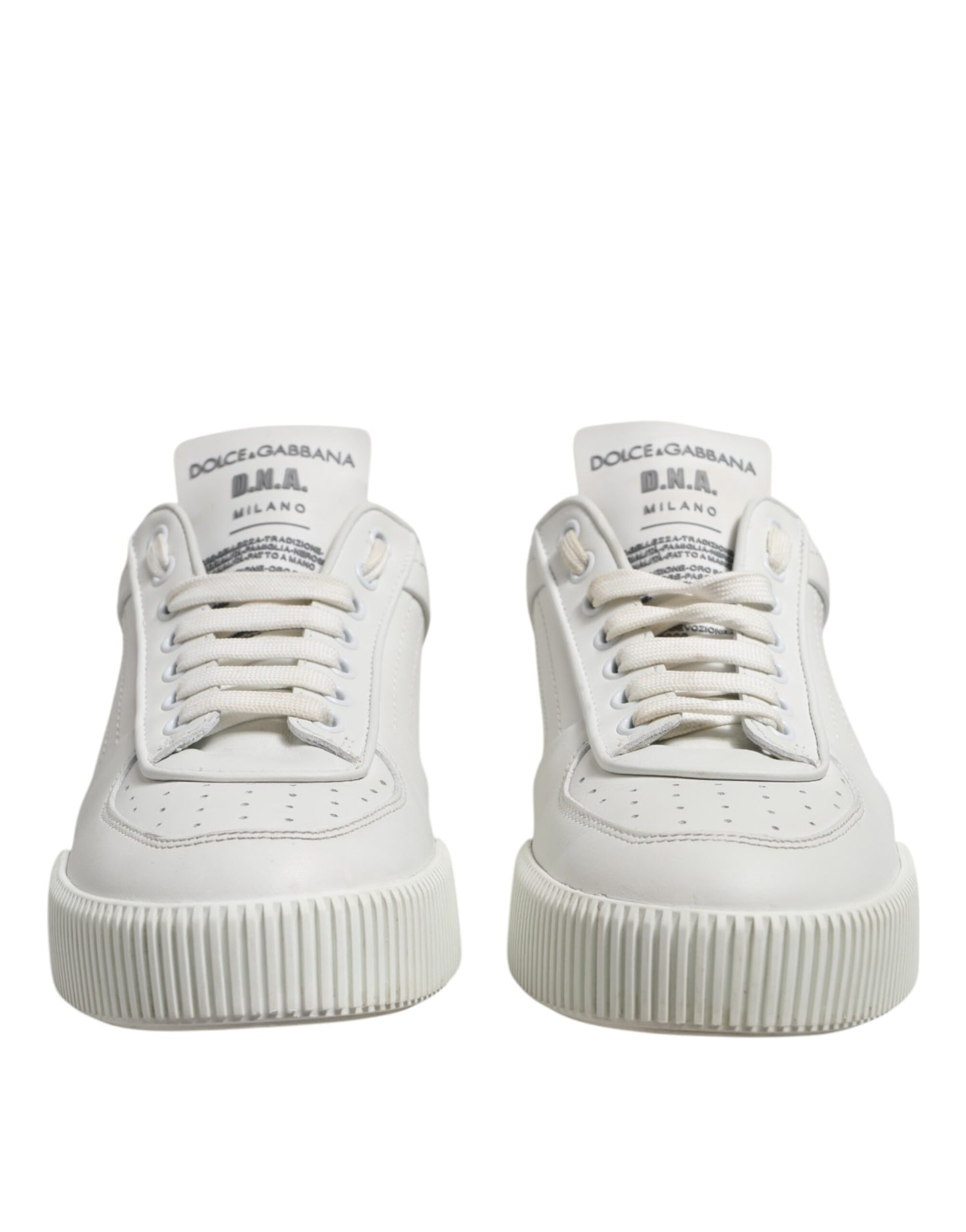 Dolce & Gabbana Weiß Leder MIAMI Low Top Turnschuhe Schuhe