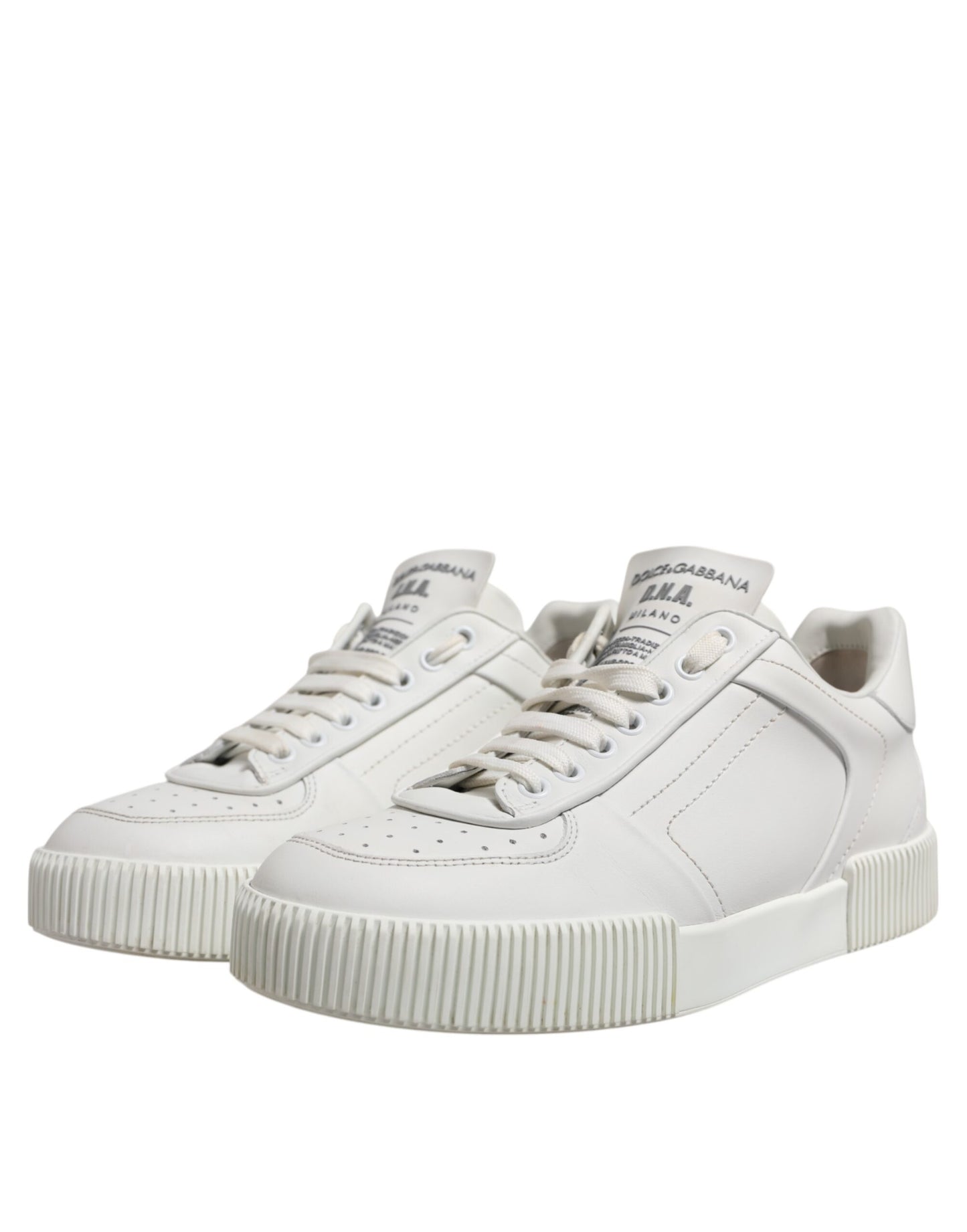 Dolce & Gabbana Weiß Leder MIAMI Low Top Turnschuhe Schuhe