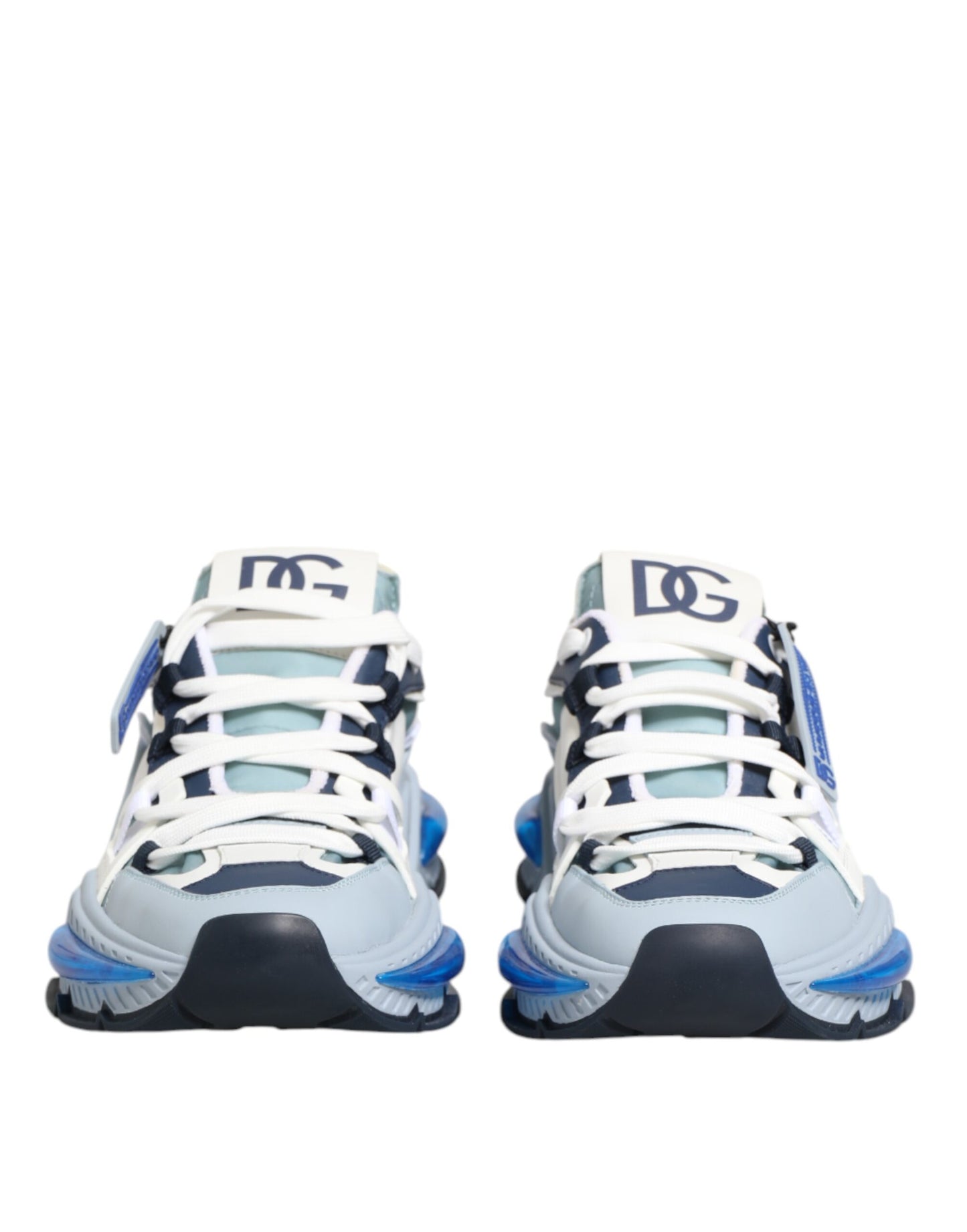 Dolce & Gabbana Weiß Blau Nylon Airmaster Turnschuhe Schuhe