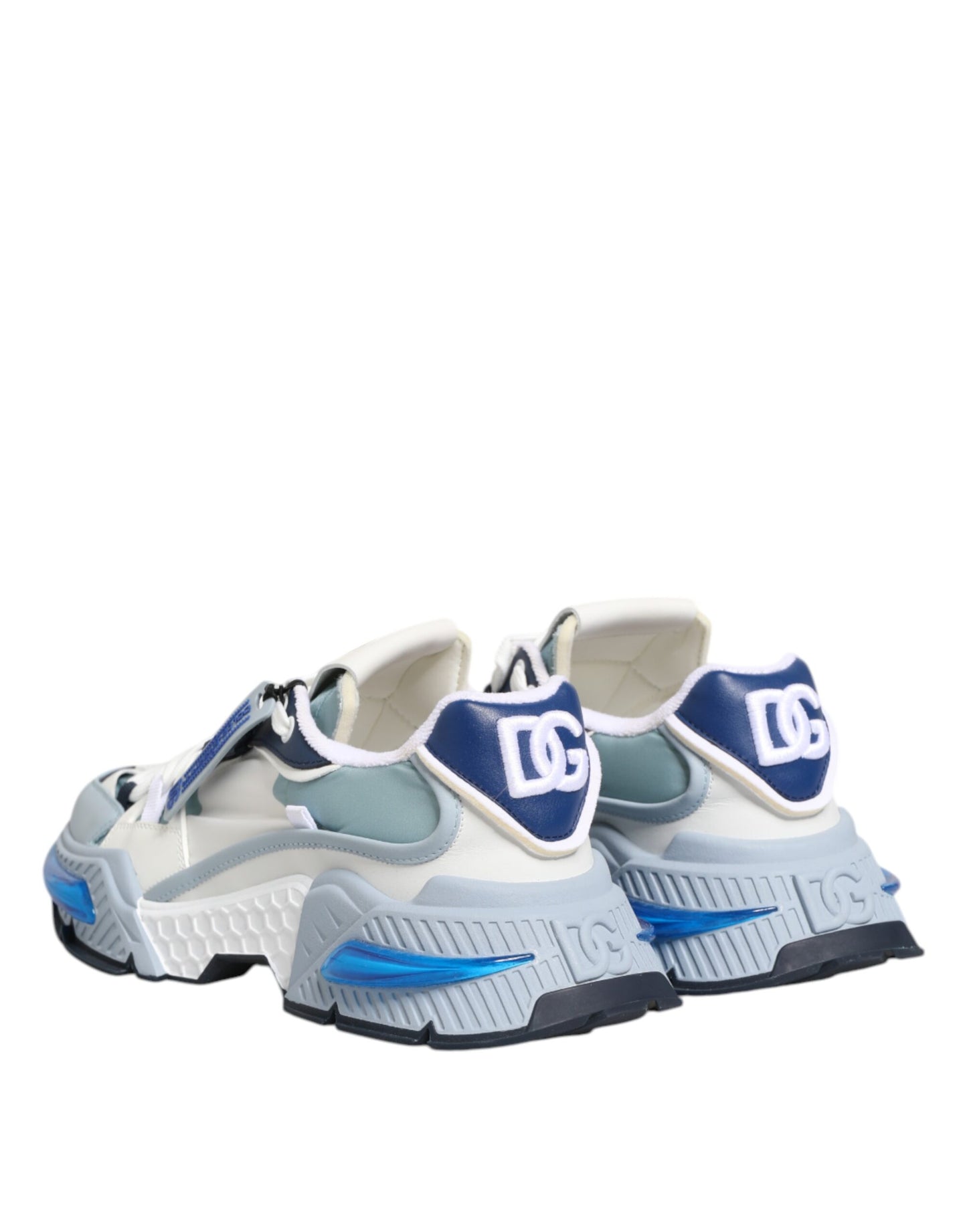 Dolce & Gabbana Weiß Blau Nylon Airmaster Turnschuhe Schuhe