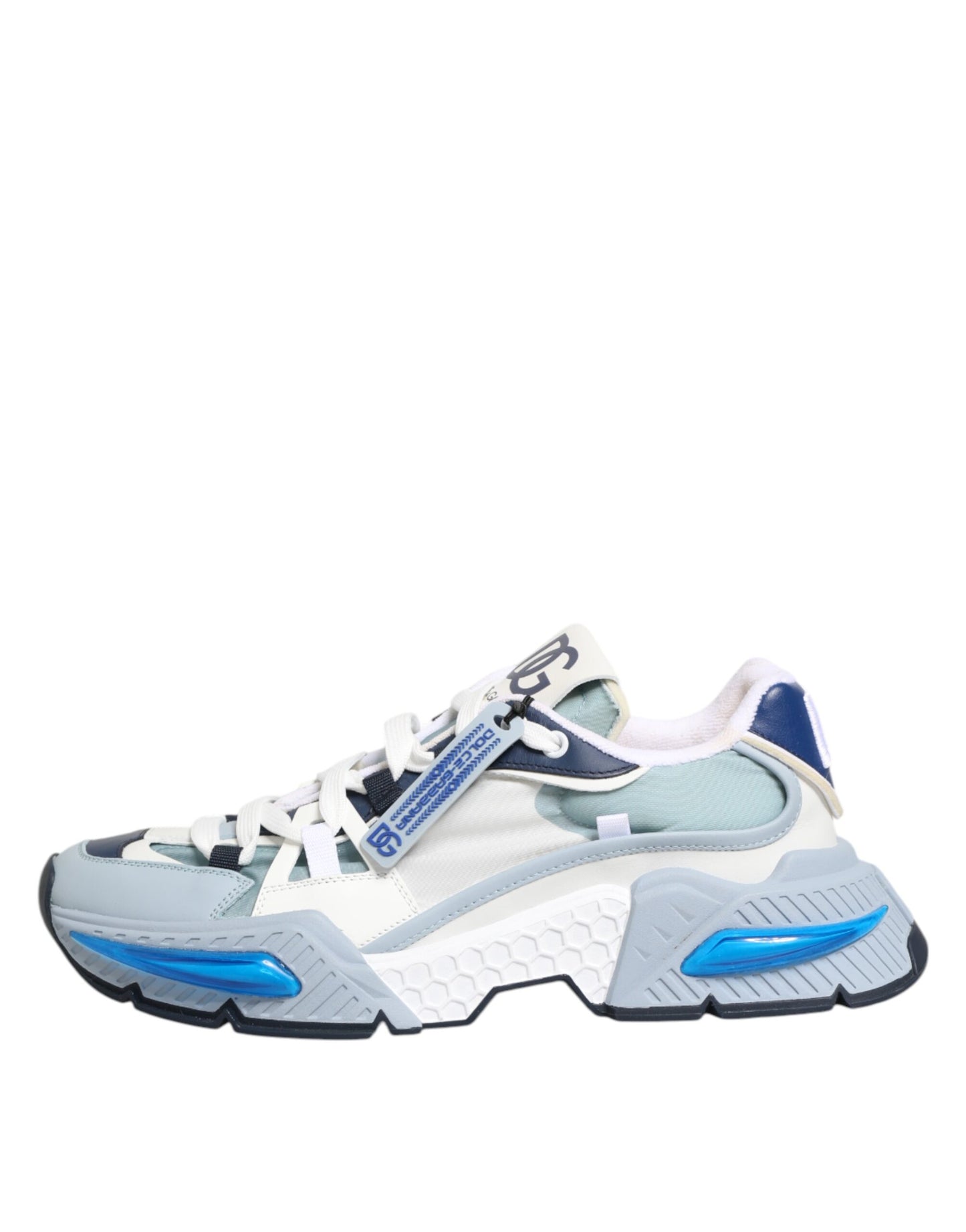 Dolce & Gabbana Weiß Blau Nylon Airmaster Turnschuhe Schuhe