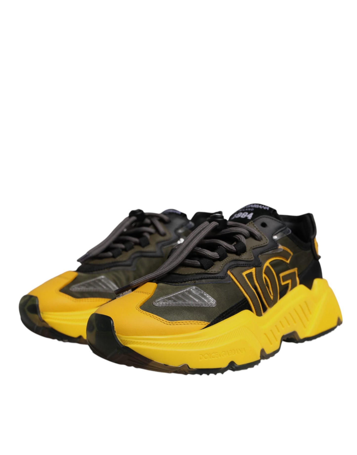 Dolce & Gabbana Schwarz Gelb Daymaster Low Top Sneakers Schuhe
