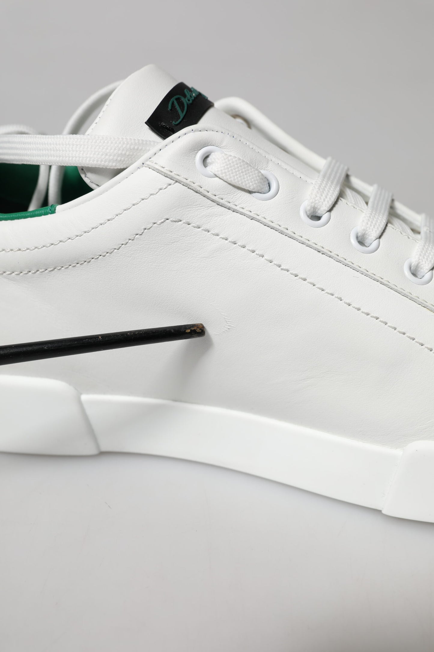 Dolce & Gabbana Weiße Kalbsleder Low Top Sneakers Schuhe