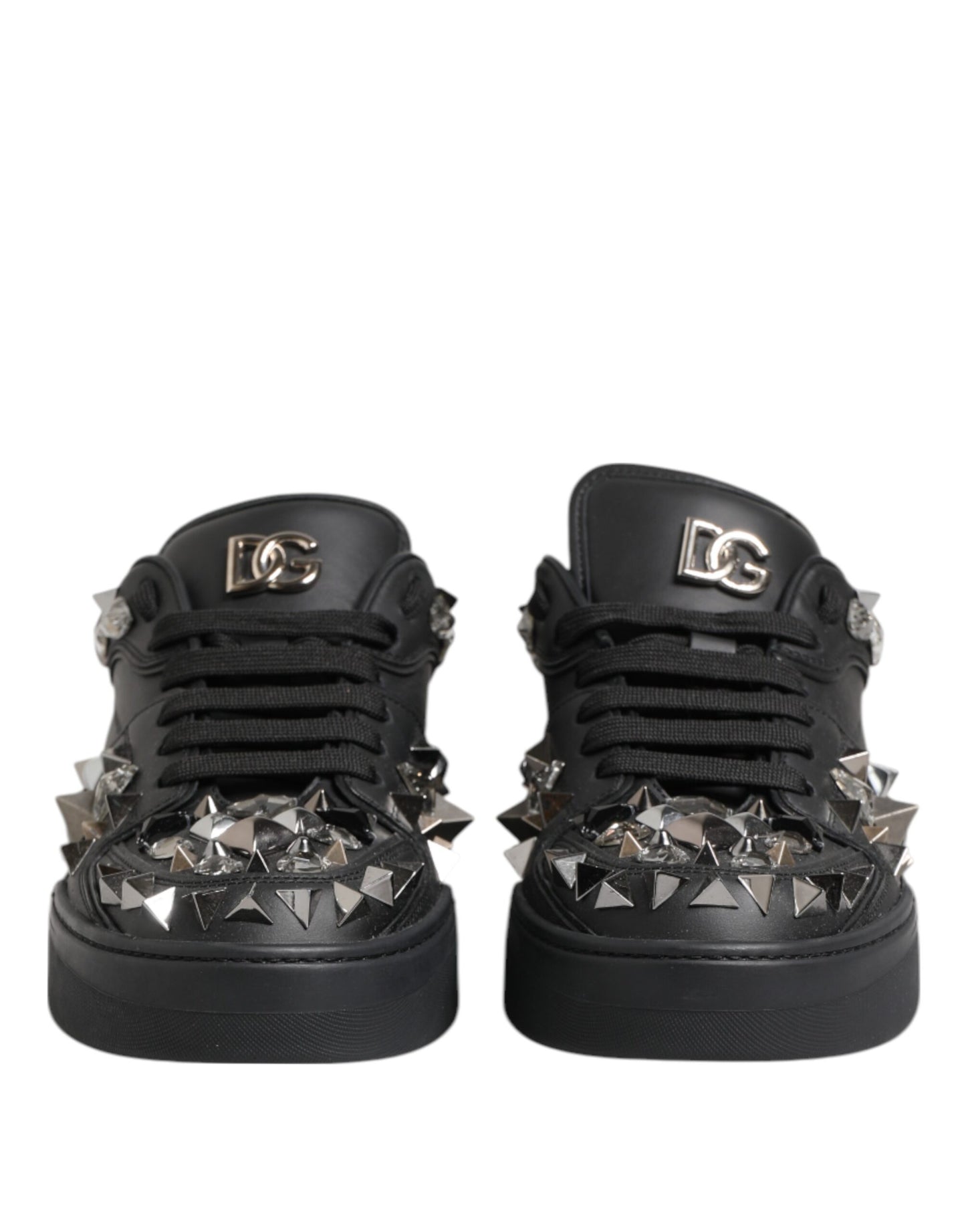 Dolce & Gabbana Schwarz Portofino Nieten Männer Turnschuhe Schuhe