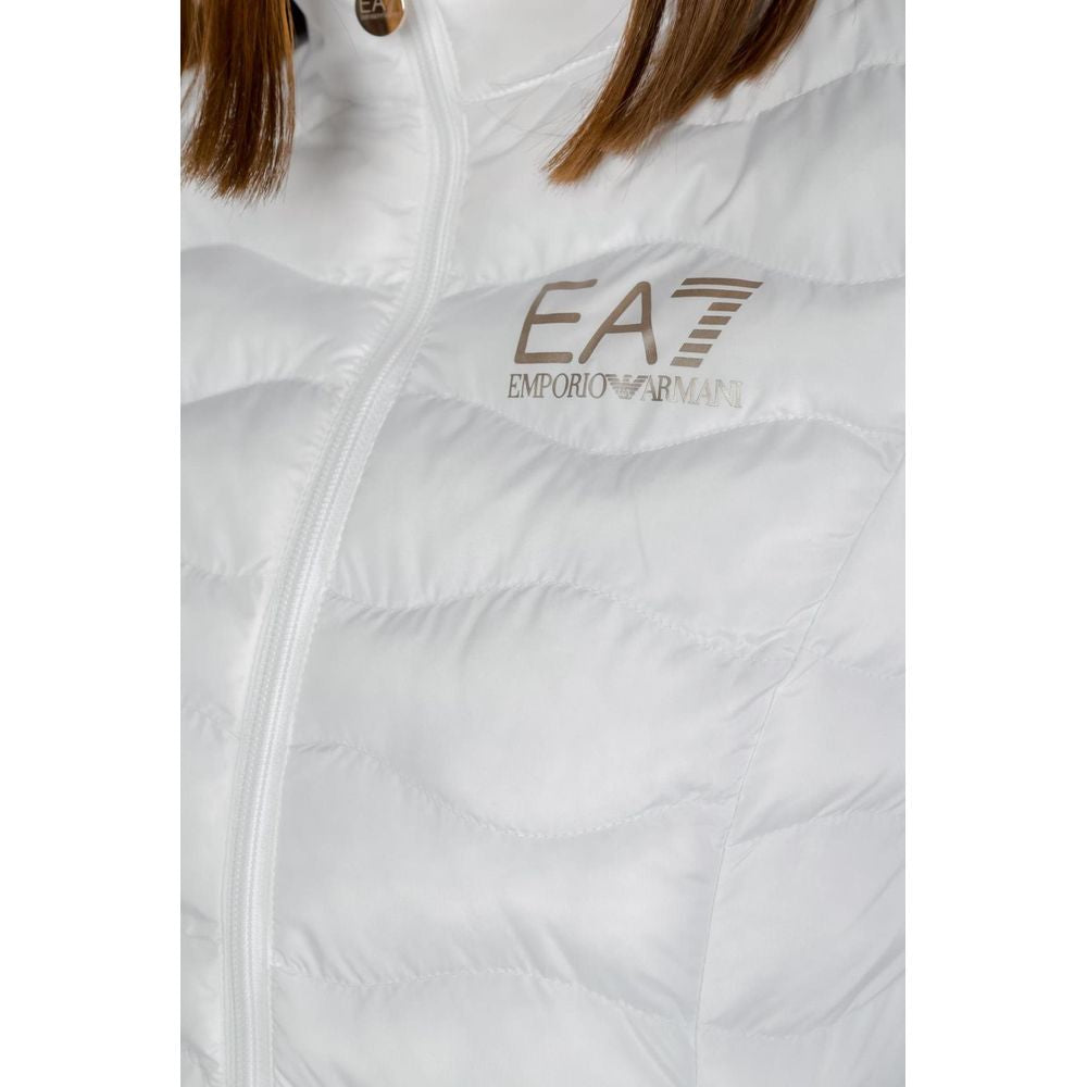 EA7 Emporio Armani Weiße Polyesterjacken &