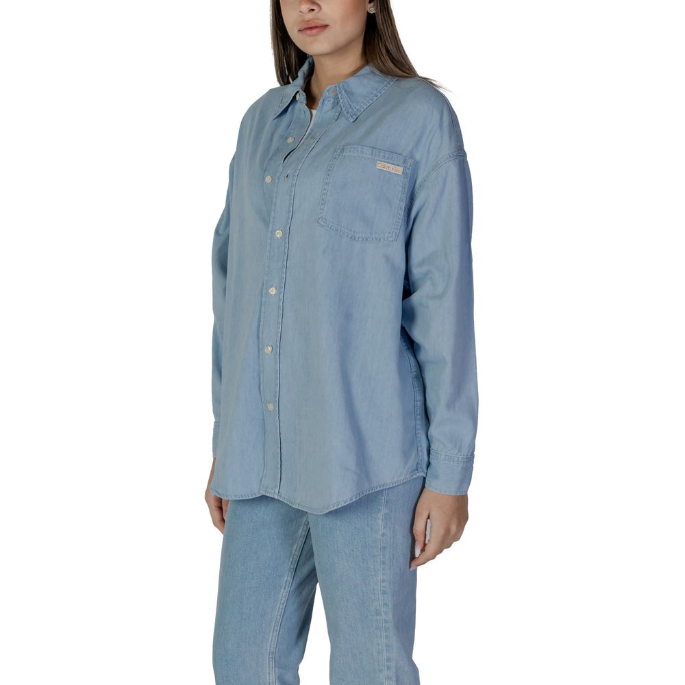 Calvin Klein Jeans Hellblaues Baumwollhemd