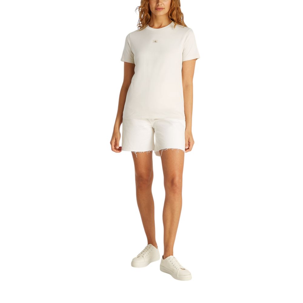 Calvin Klein Jeans Beige T-Shirt aus recycelter Baumwolle